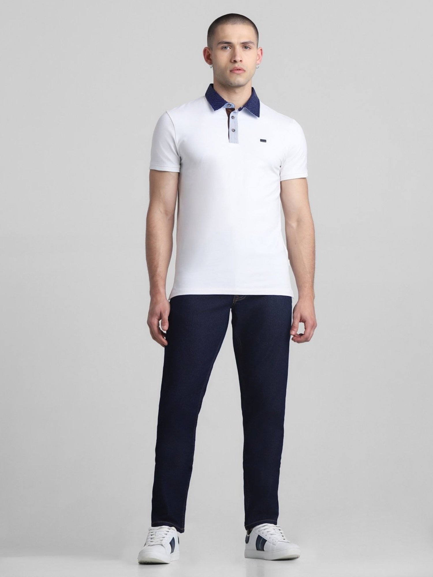 Jack & Jones Cloud Dancer Cotton Slim Fit Polo T-Shirt