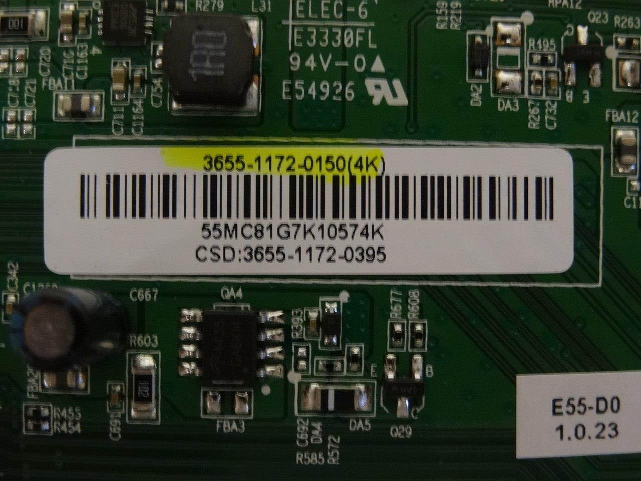 Vizio E55-D0 Main Board (3655-1172-0395) 3655-1172-0150