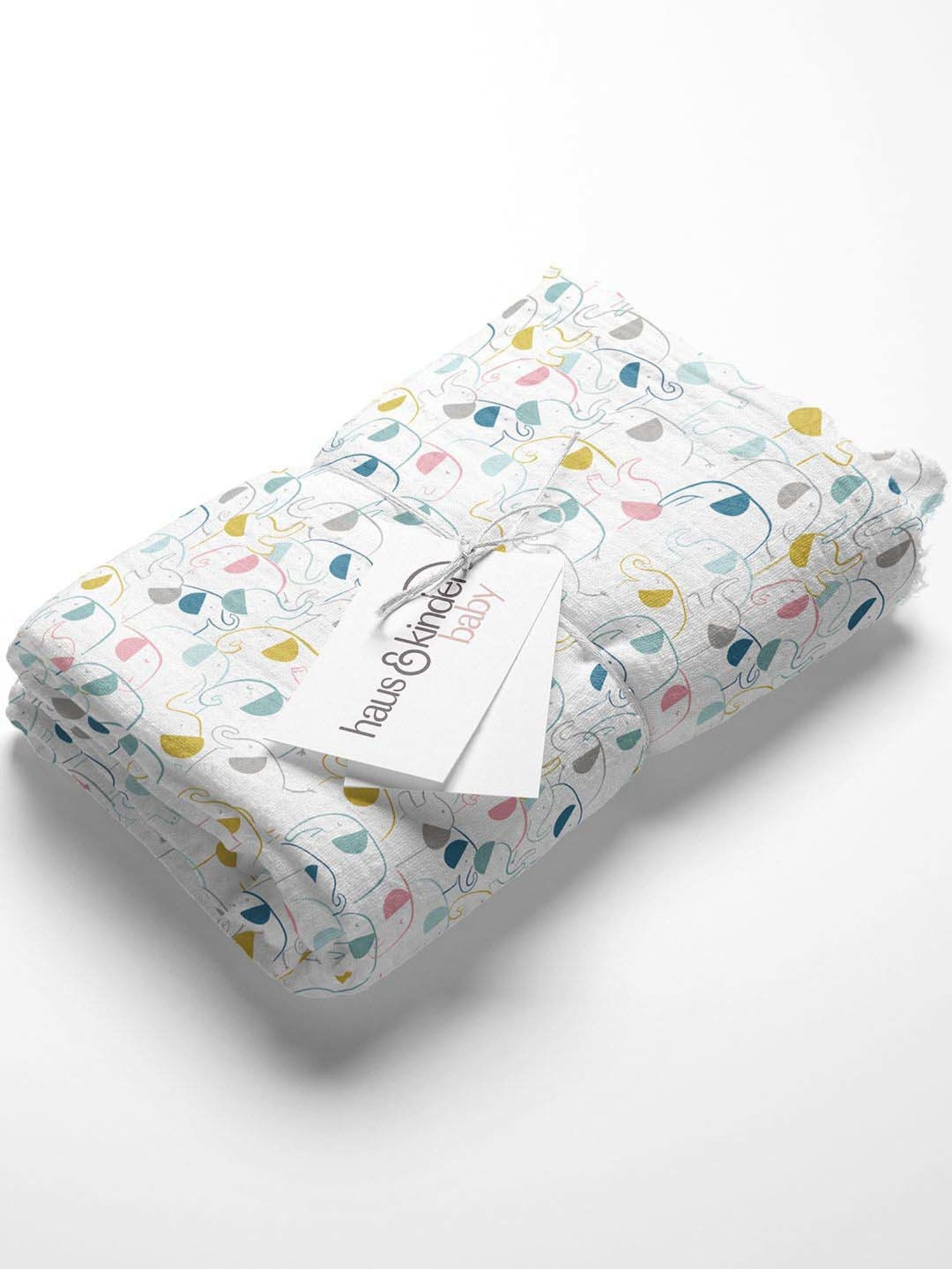 Haus & Kinder Kids White & Aqua Blue Cotton Printed Swaddle (Pack of 4)