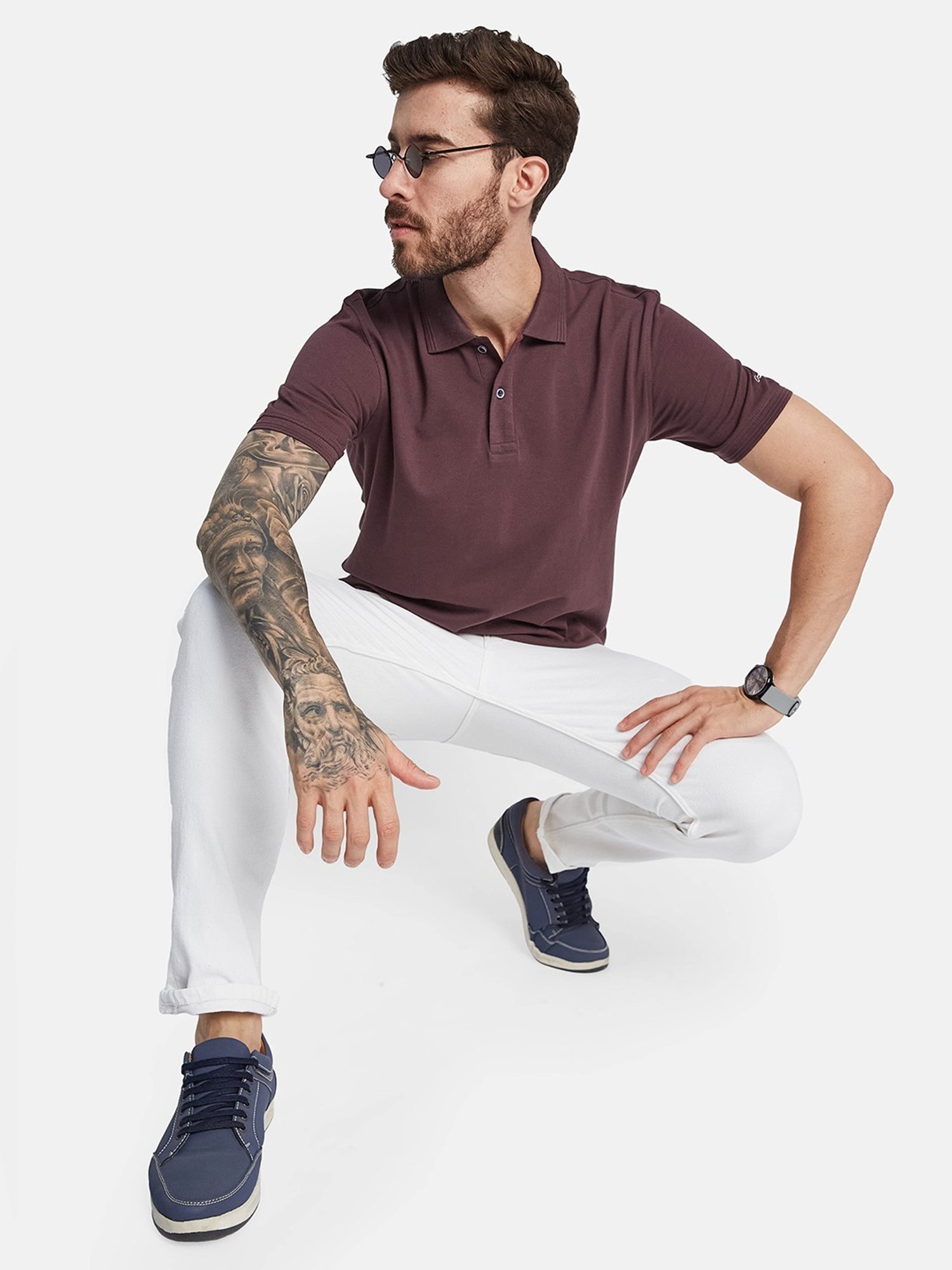 Octave Plum Regular Fit Polo T-Shirt