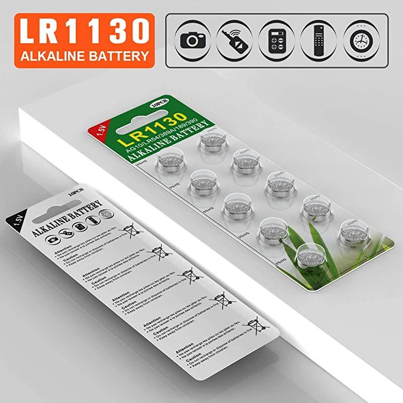 Pack Button Cell Batteries 15V Alkaline AG10 189 389 LR1130 With Long Shelf Life