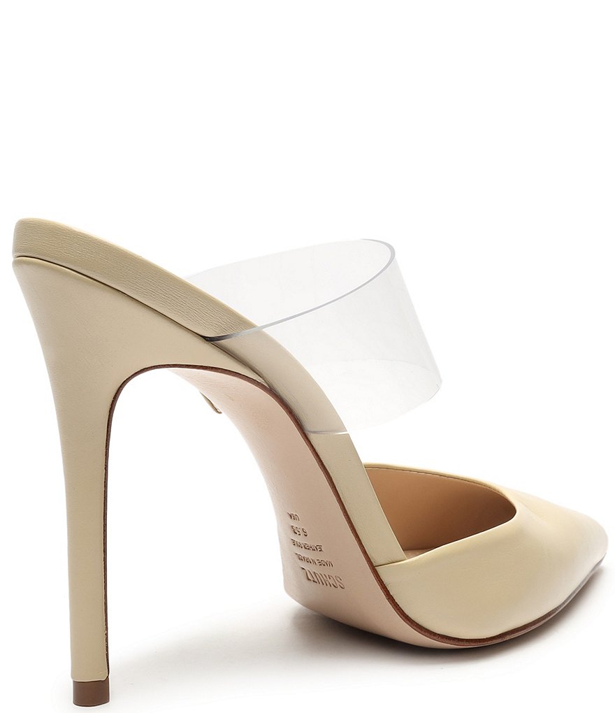 Schutz Sionne Clear Vinyl Pointed Toe Mules