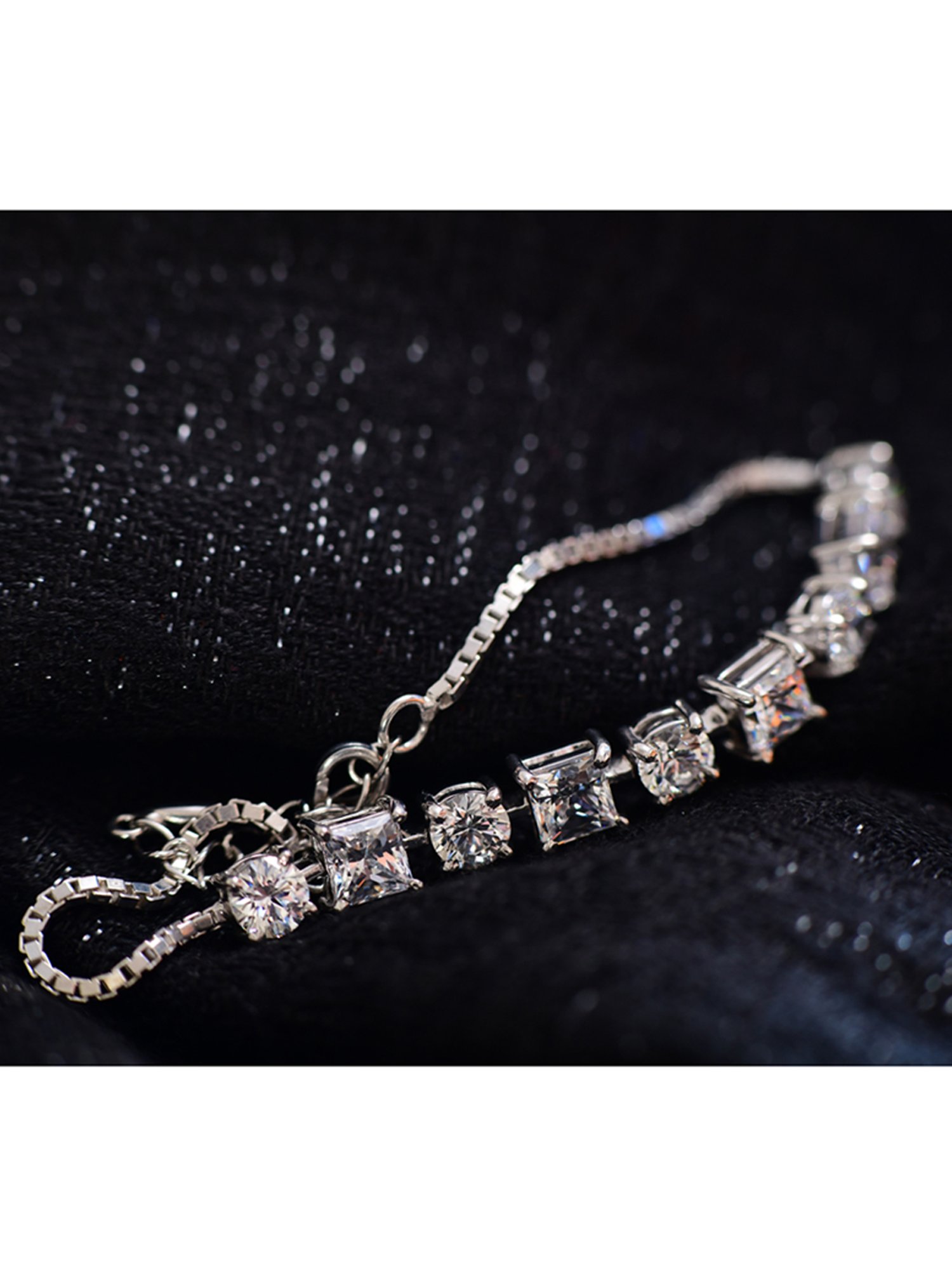 Clara Enzo 92.5 Sterling Silver Swarovski Zirconia Bracelet