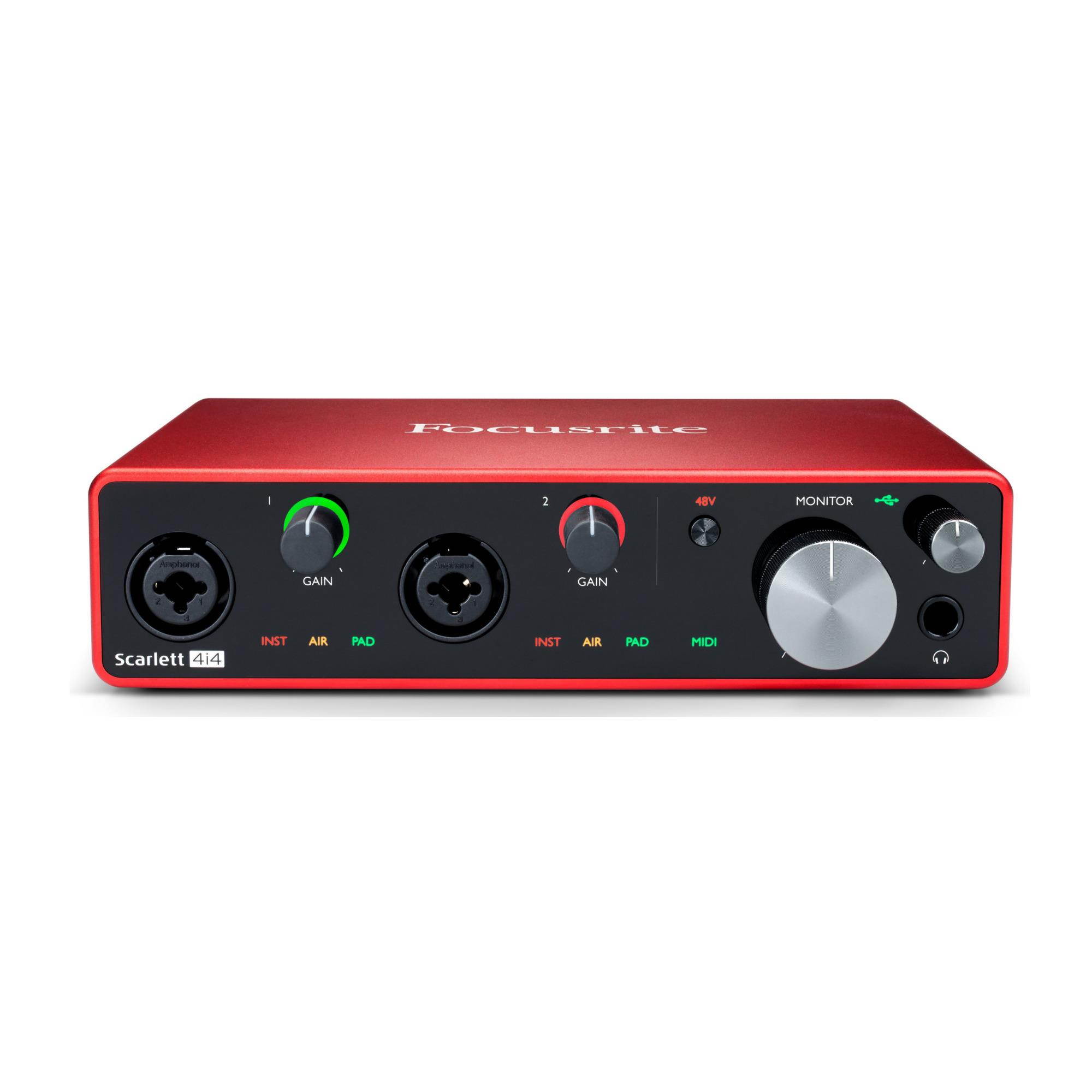 Focusrite Scarlett 4i4 3rd Gen 4x4 USB Audio Interface + Headphones & XLR Cables