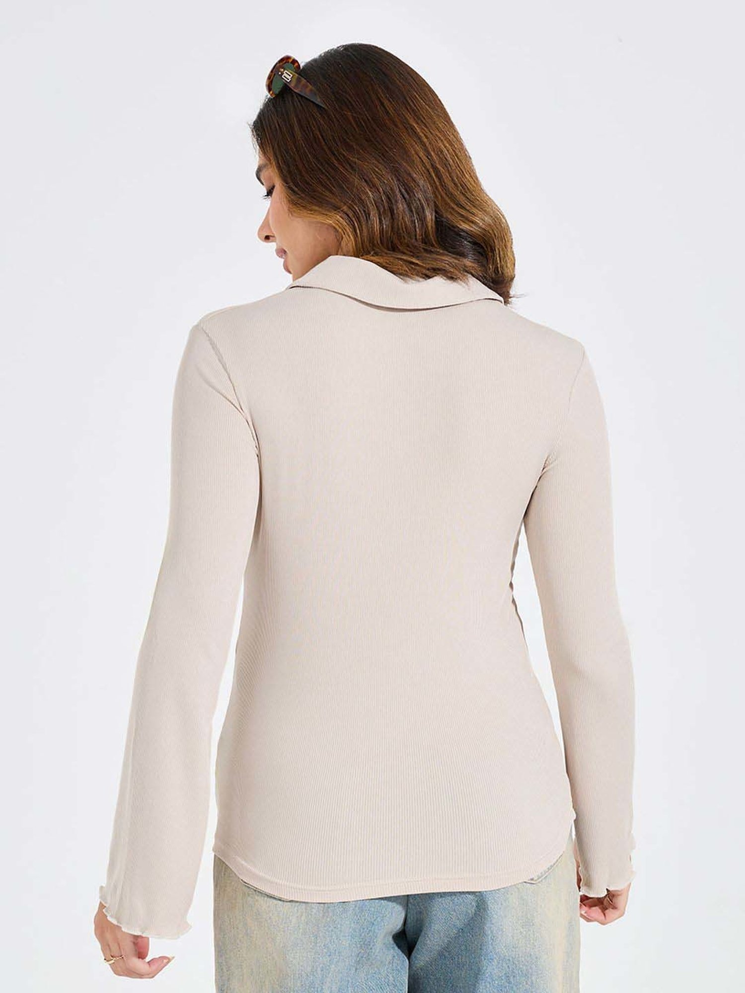 Styli Beige Plain T-Shirt