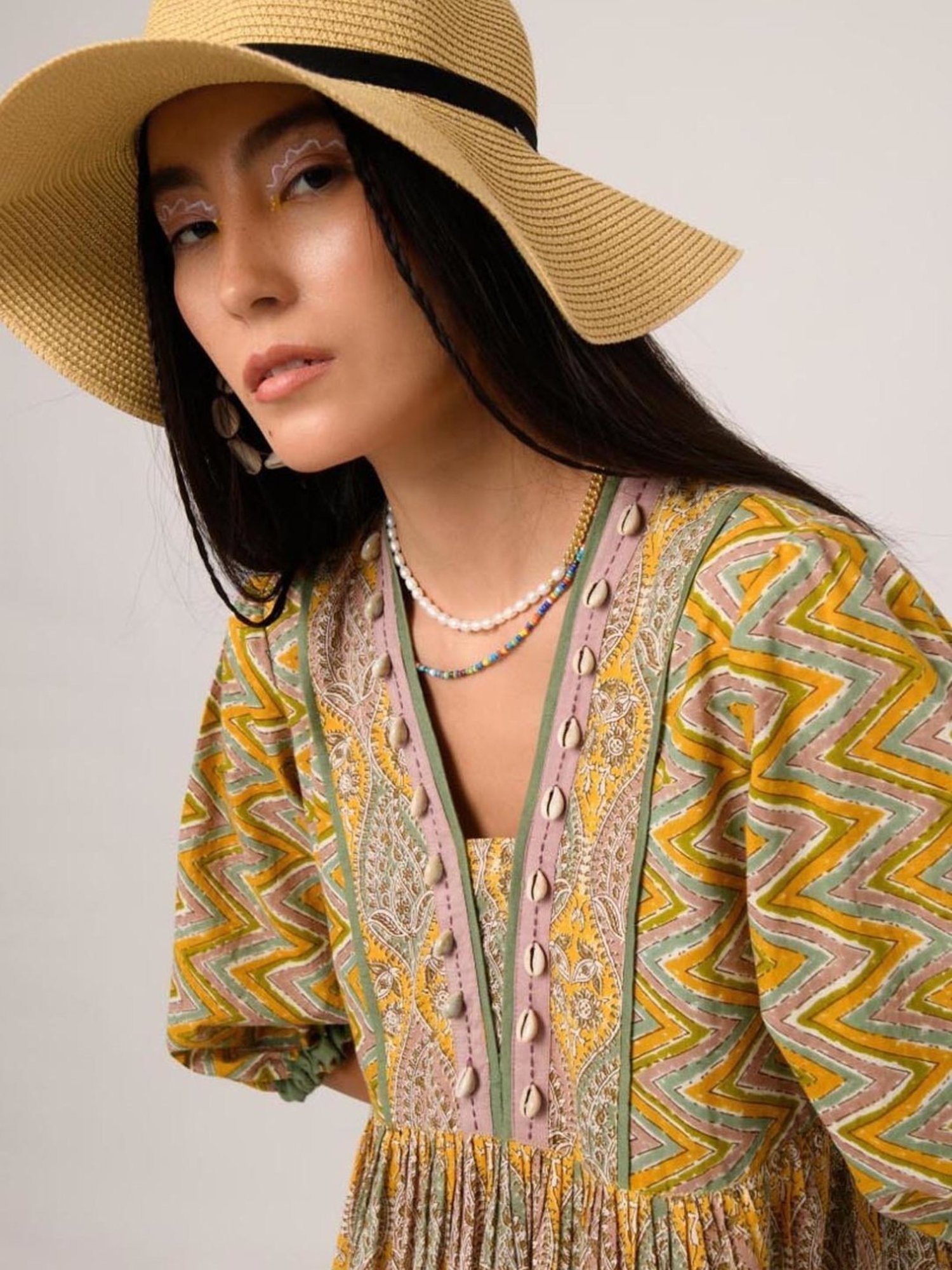 Prakriti Jaipur Paisley Shell Dress in Yellow