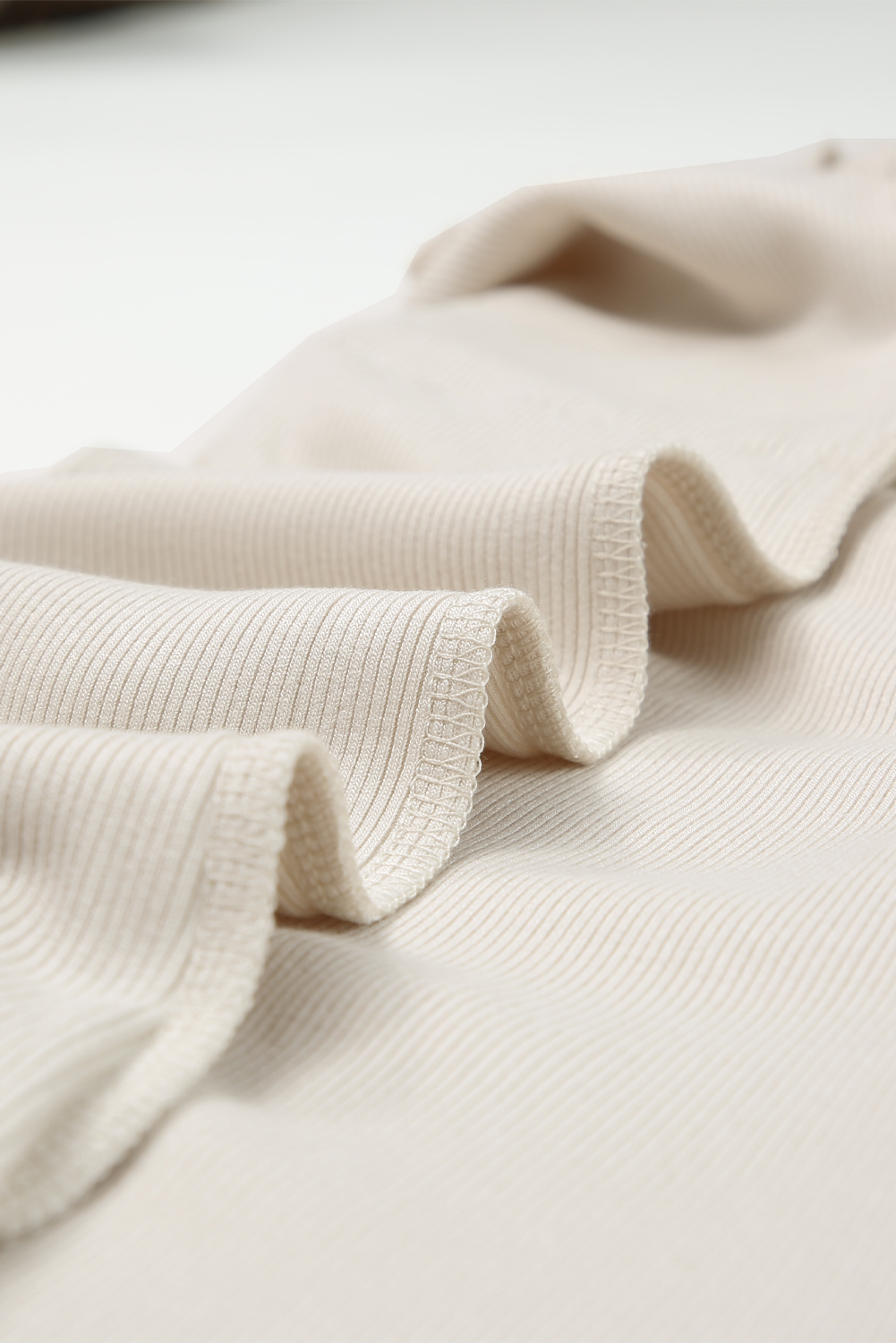 Beige Lace Contrast Casual Long Sleeve Top