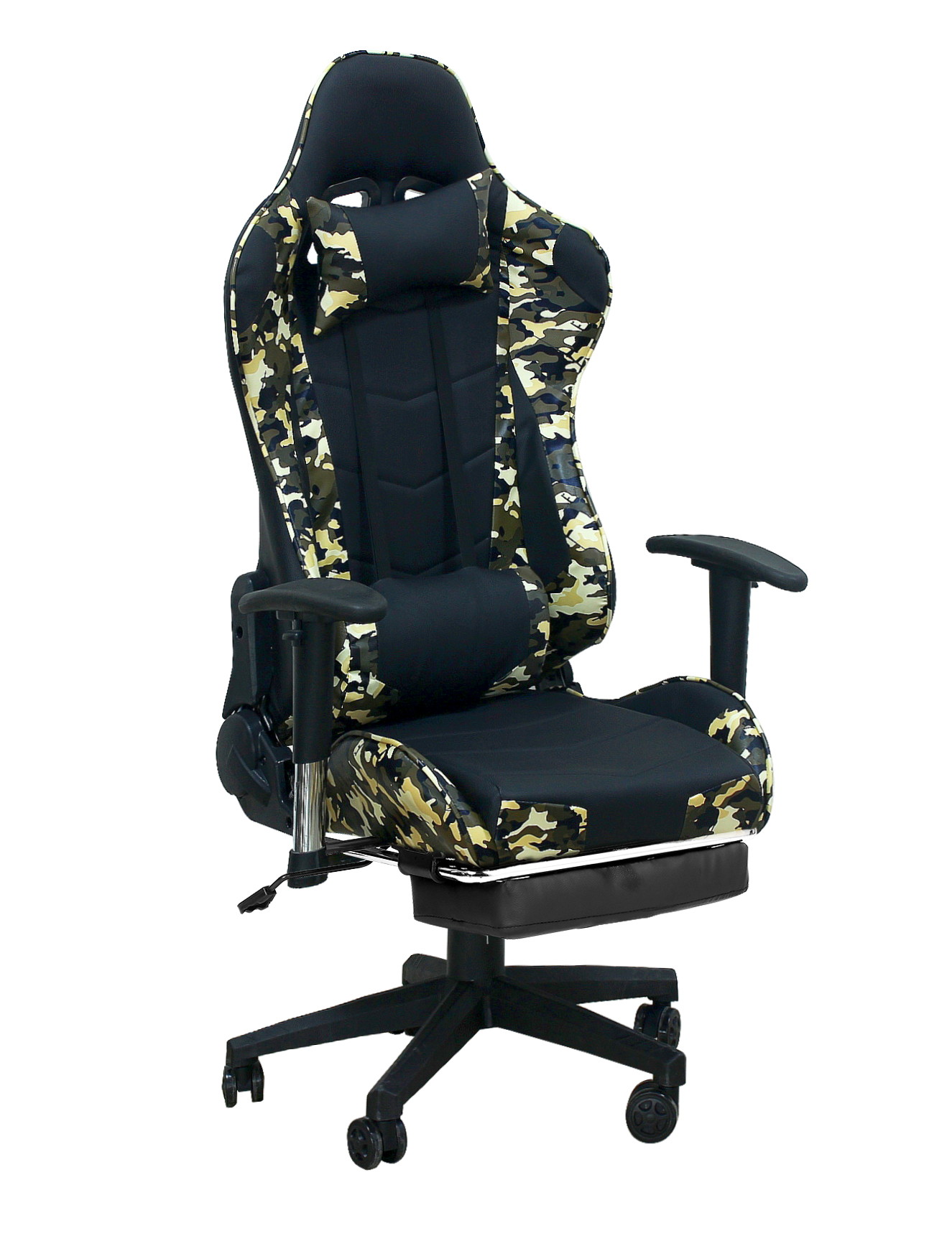 Ergonomic Gaming Chair | Home Office Chair | Adjustable Swivel Leather Computer Chair | High Back Desk Chair with Smooth PU Leather,Headrest,Footrest,Lumbar Support and Tilt Locking Mechanism  Pillow