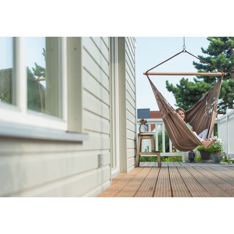 La Siesta HAL21-6 Habana Organic Cotton Bamboo Lounger Hammock Chair, Chocolate