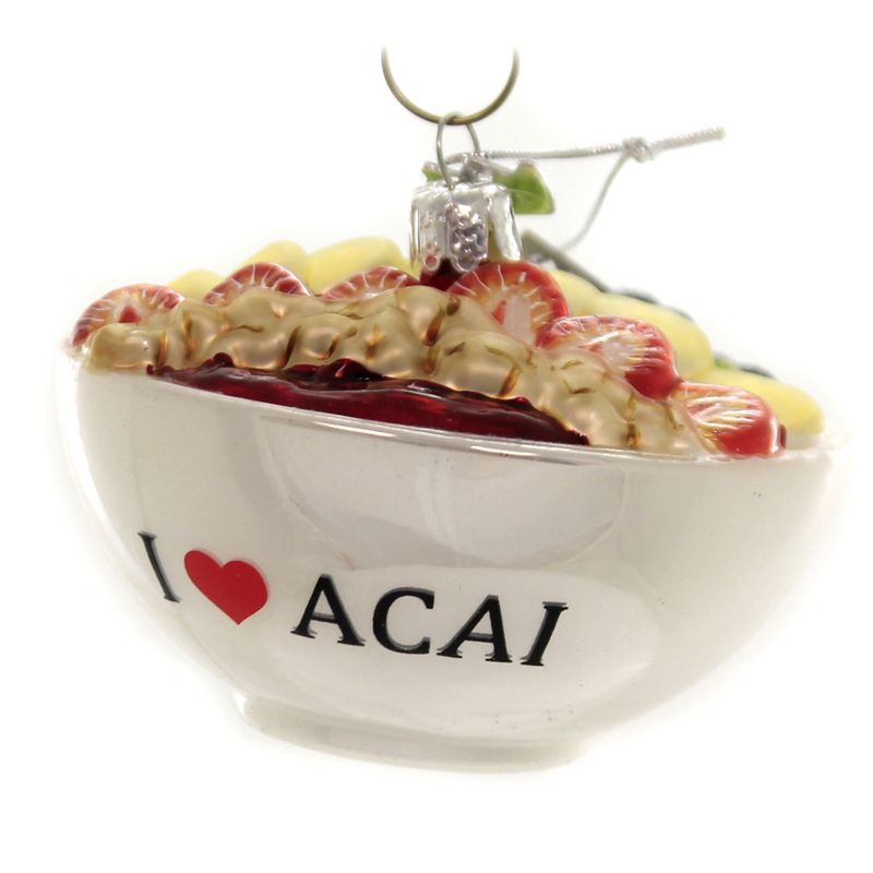 Noble Gems 2.0" I Love Acai Bowl Ornament Super Fruit Food  -  Tree Ornaments