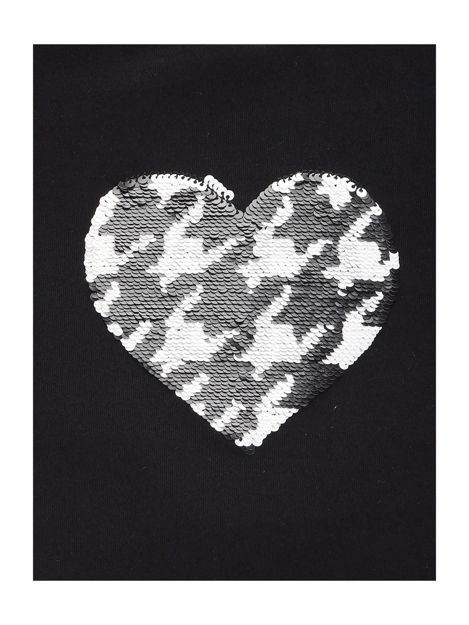 U.S. Polo Assn. Kids Black Flip Sequin Full Sleeves T-Shirt