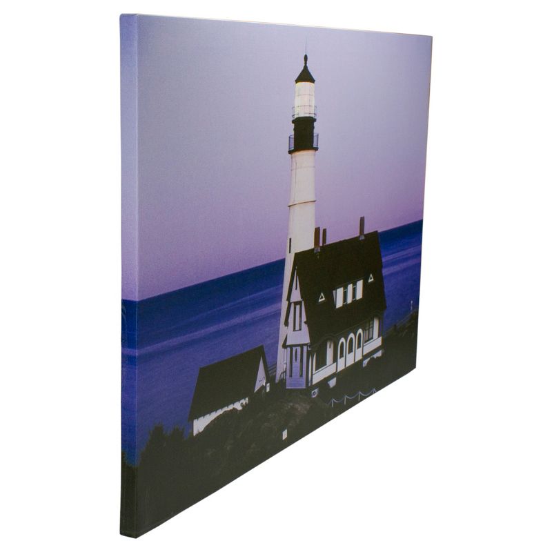 Northlight LED Lighted Dusk Lighthouse Seaside Scene Canvas Wall Art 15.75" x 23.75"