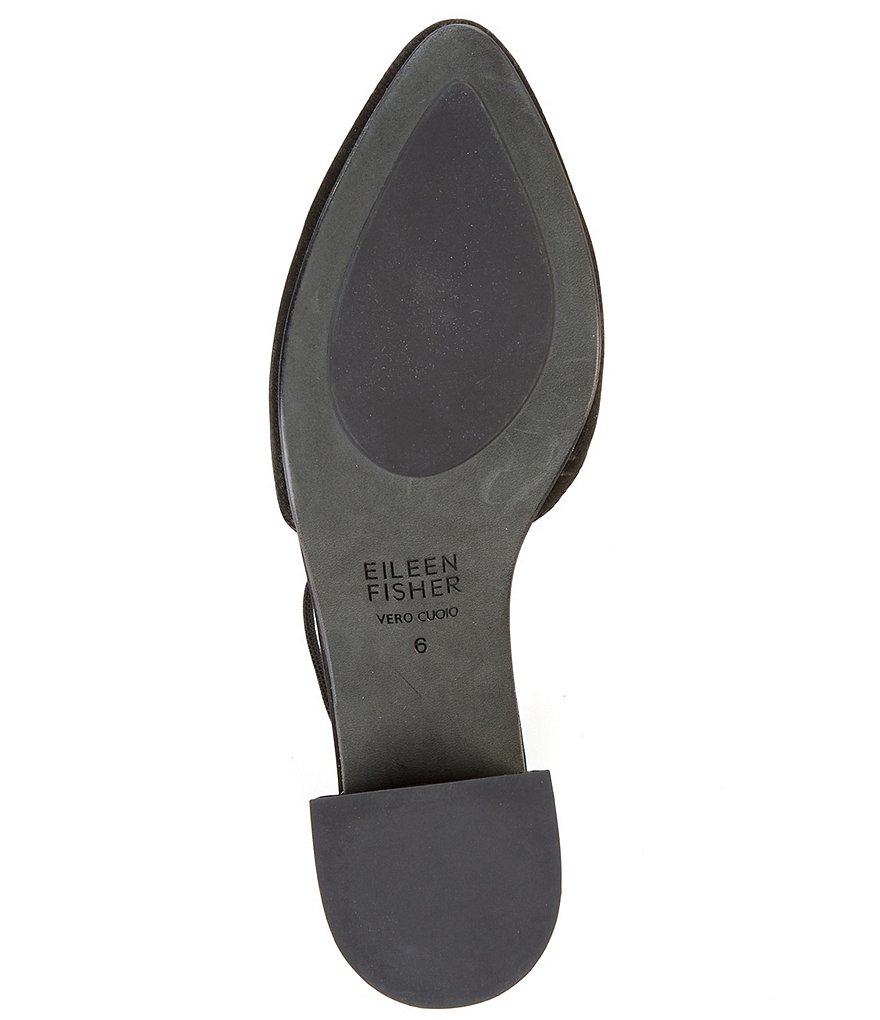 Eileen Fisher Goldie Nubuck Ankle Strap Block Heel Pumps