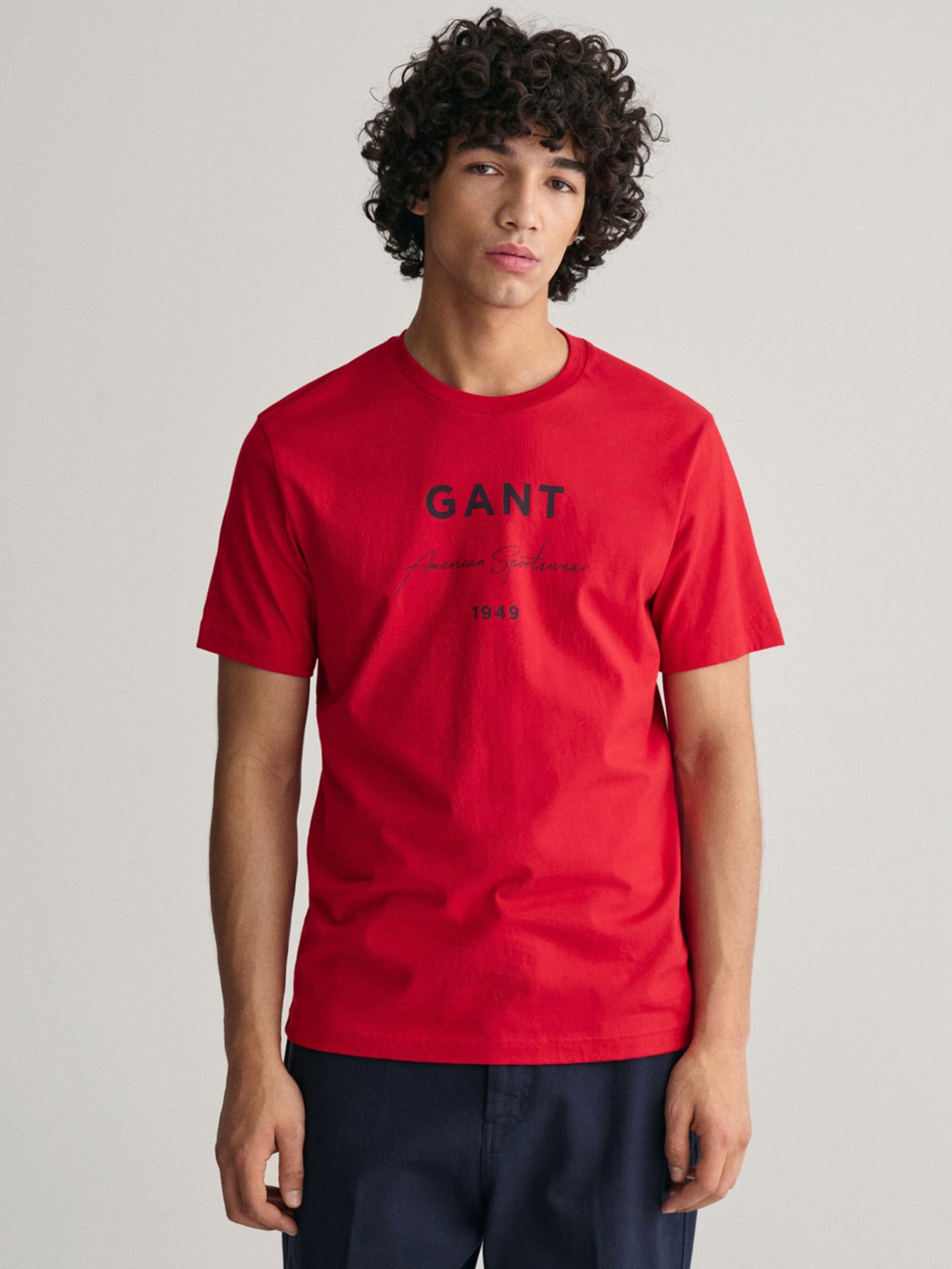 Gant Red Cotton Regular Fit Printed T-Shirt