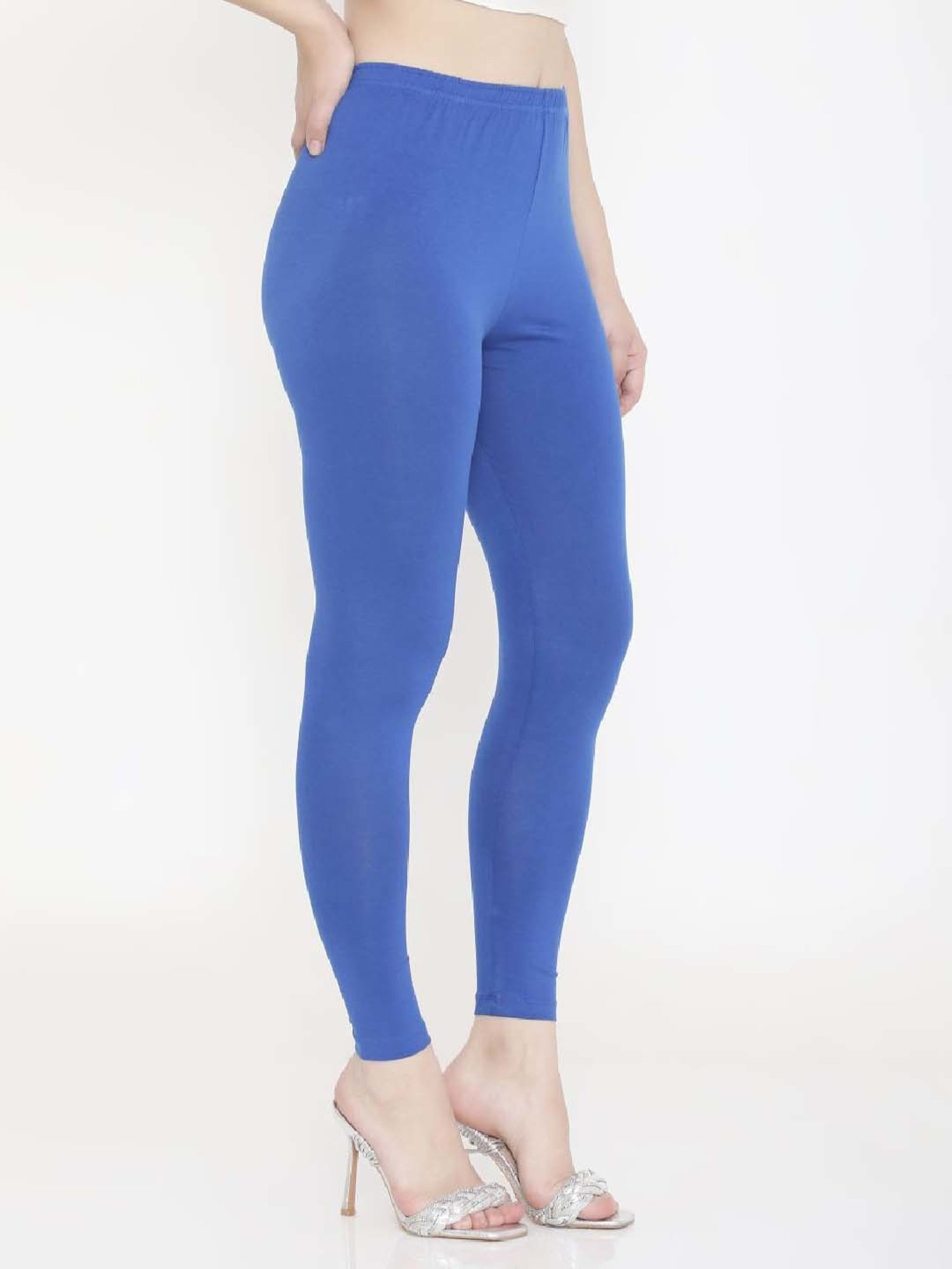 FEELINGS Blue Plain Leggings