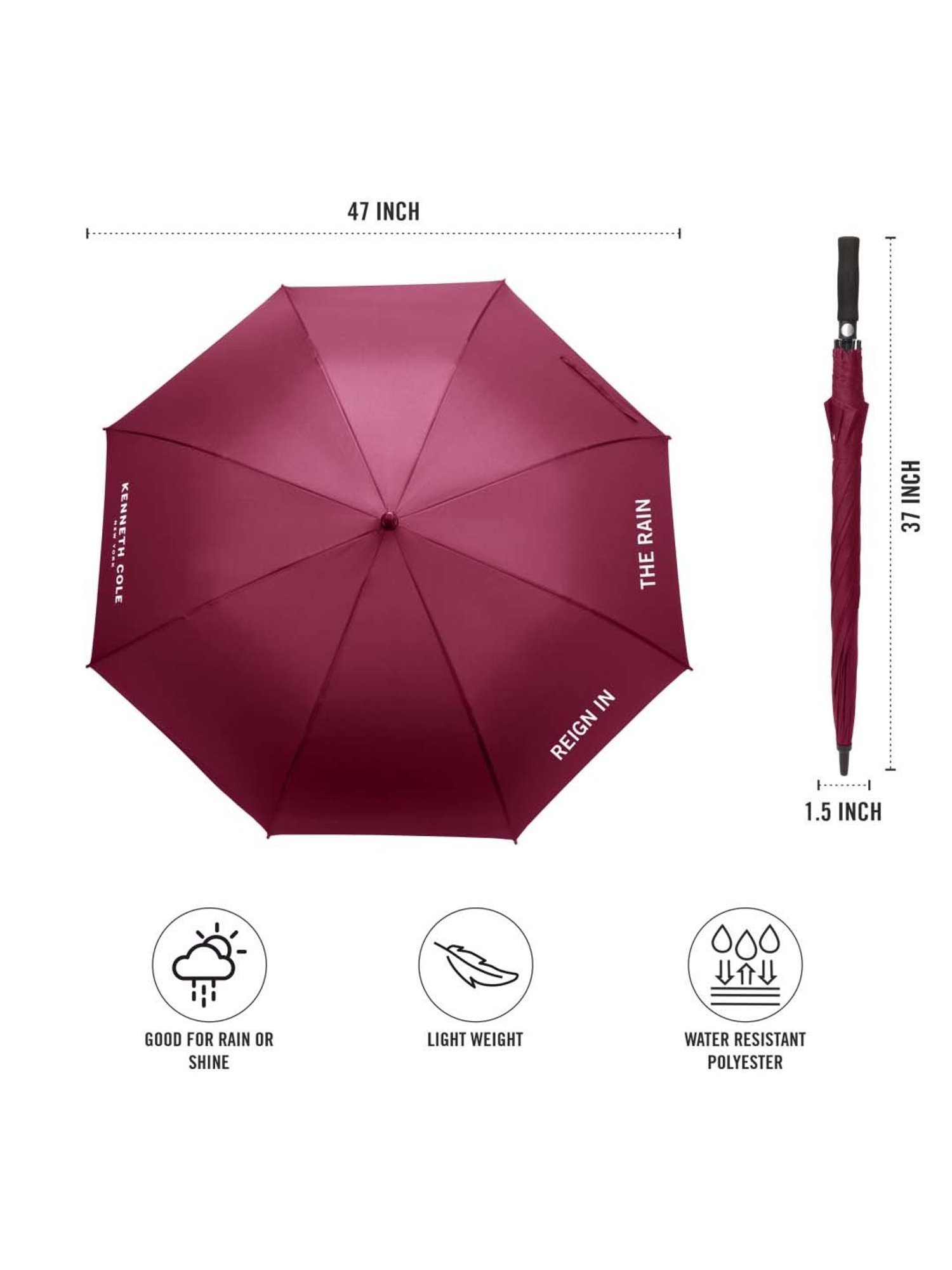 Kenneth Cole Maroon Logo Umbrella