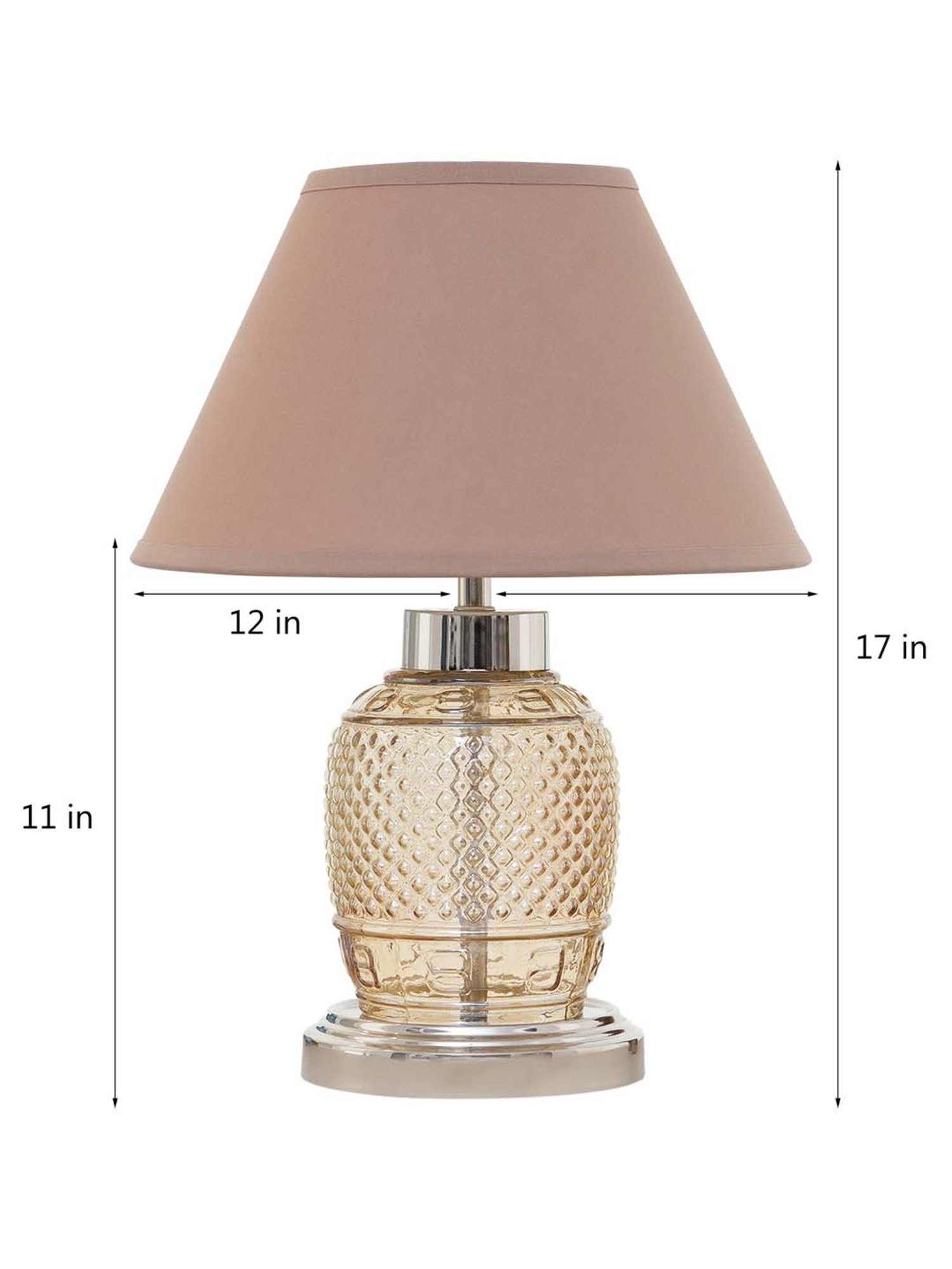 Kapoor E Illuminations 'Sanna' Brown & Antique Gold Glass Table Lamp - Set of 1