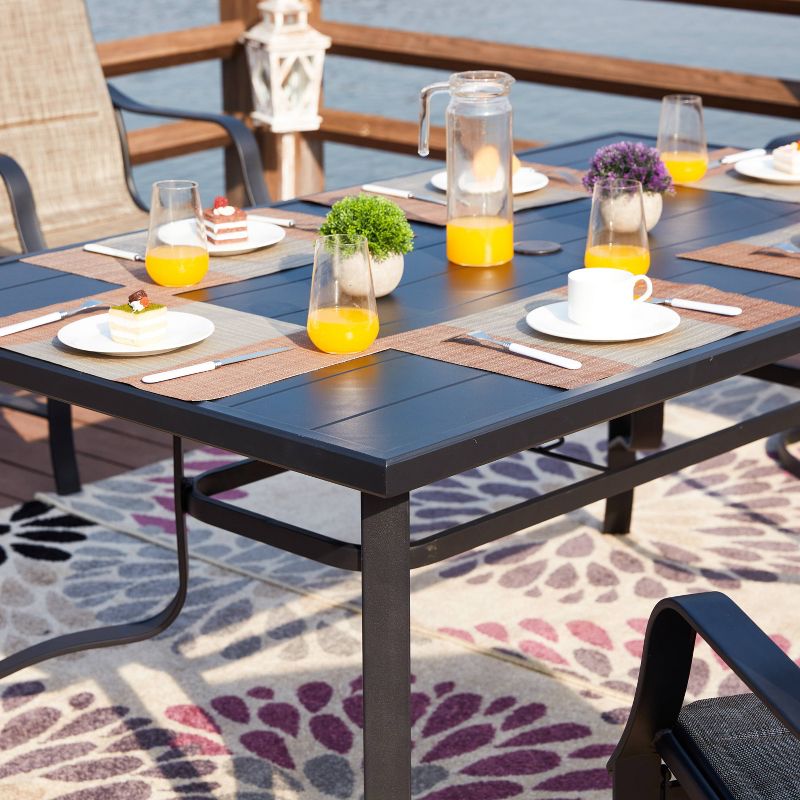 7pc Steel Patio Dining Sets Cream - Lokatse