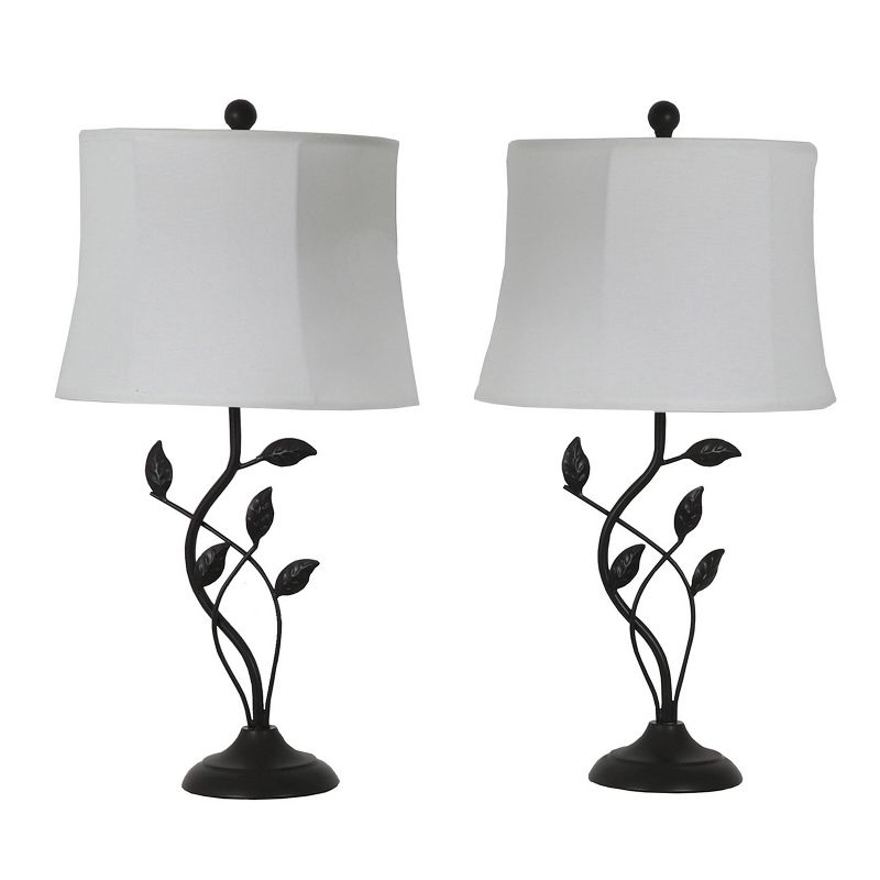Set of 2 Olivia Leaf Table Lamps Bronze - Decor Therapy