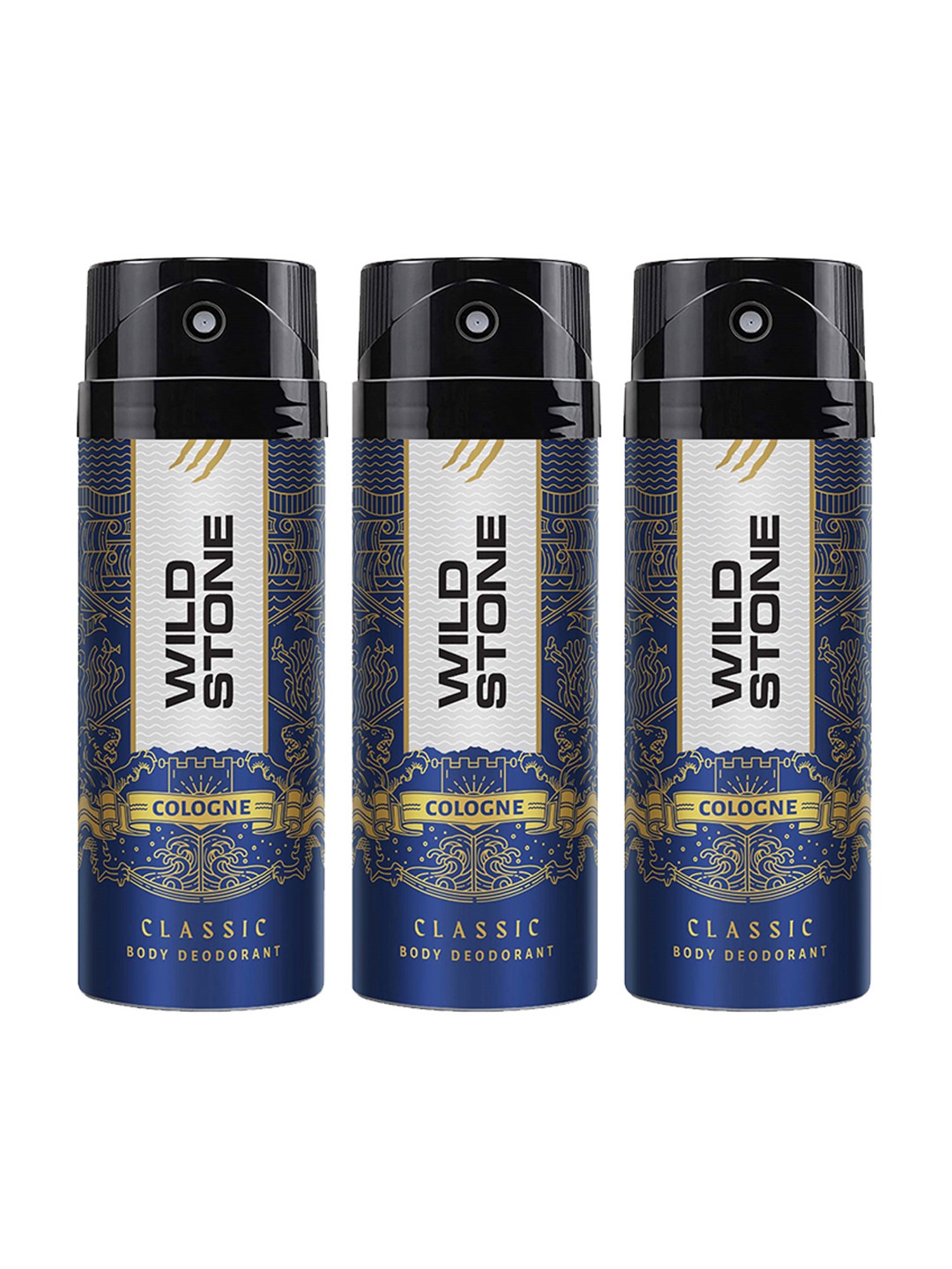 Wild Stone Classic Cologne Deodorant for Men - Pack of 3