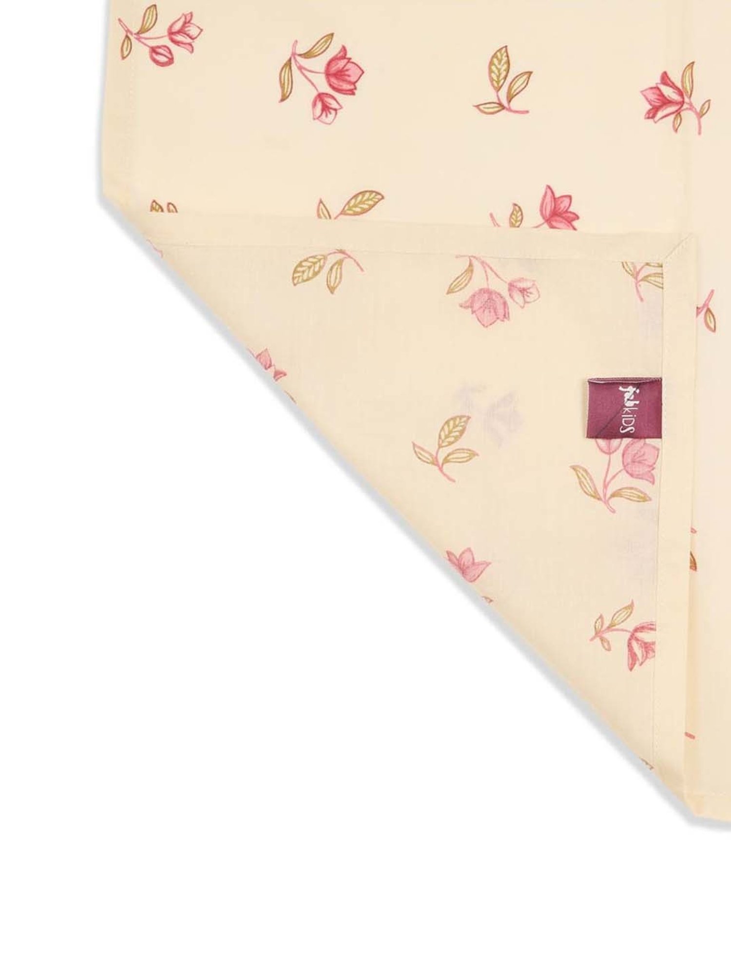 Fabindia Home Pink Cotton 140 TC Bougainvillea Printed Napkin - Set of 6