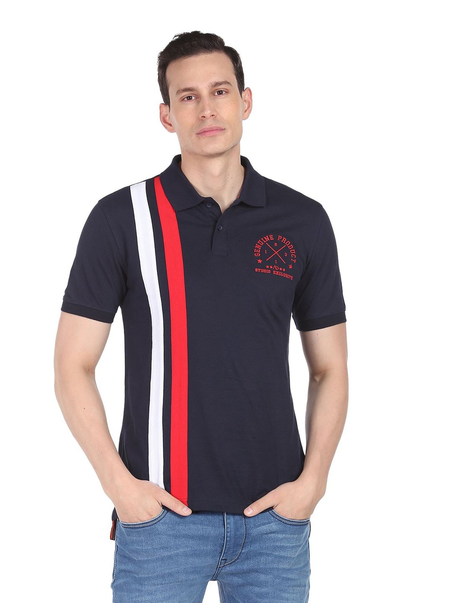AD by Arvind Navy Polo T-Shirt