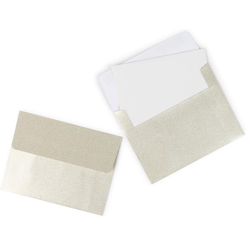 Pipilo Press 50-Pack Gold Glitter A2 Self Sealing Envelopes for Invitations and Weddings (5.75 x 4.35 in)