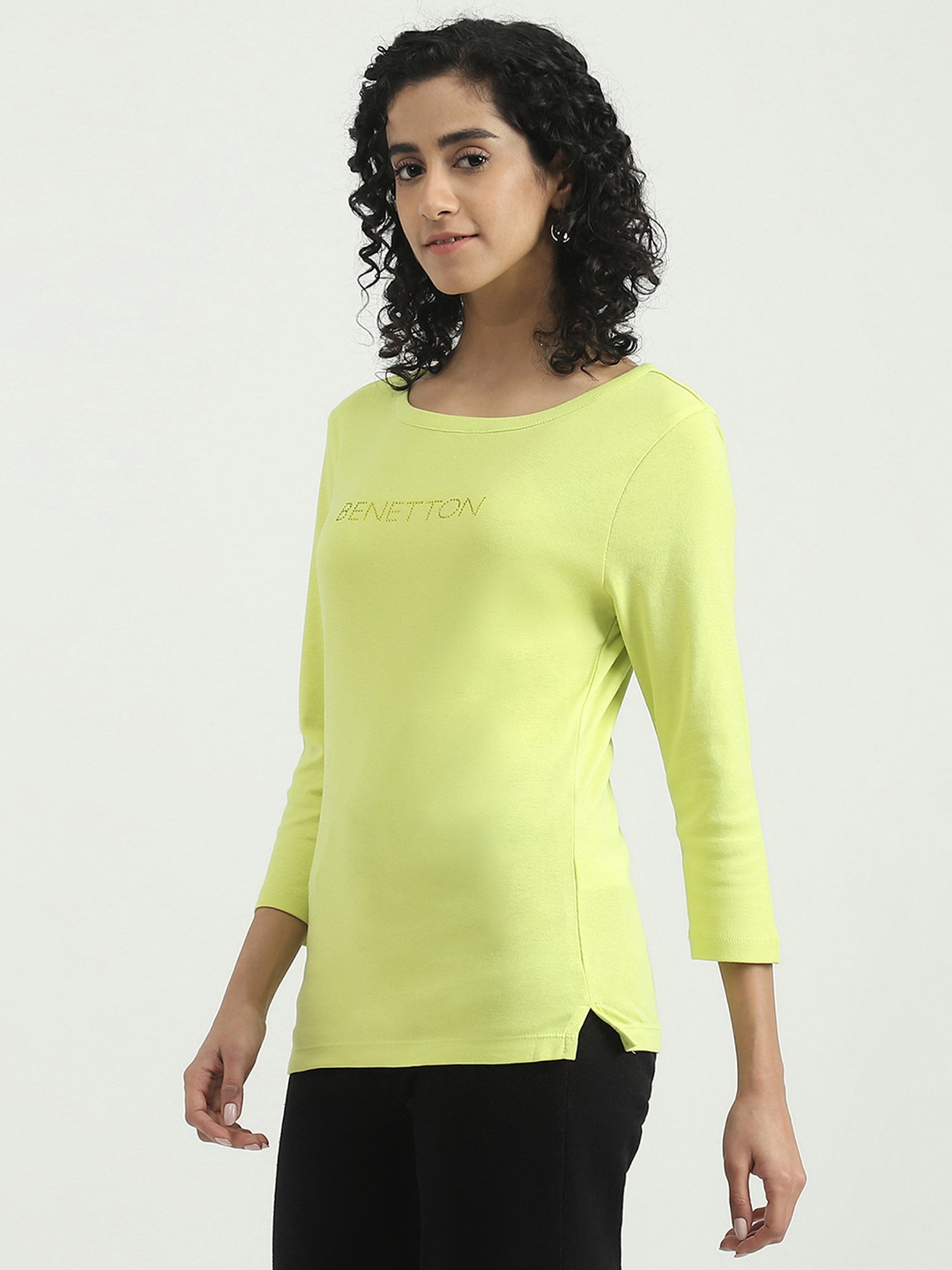 United Colors of Benetton Yellow Cotton Top