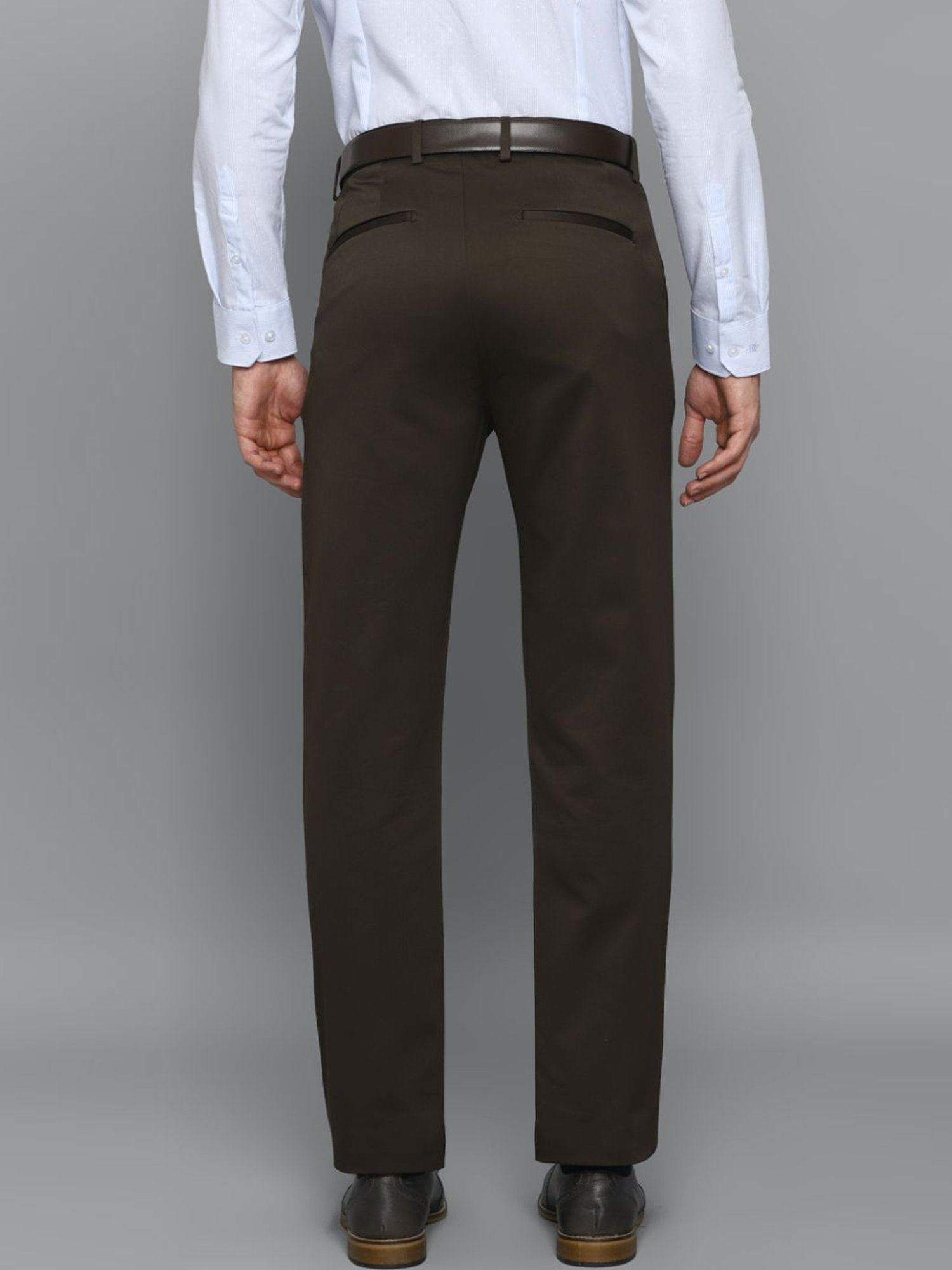 Louis Philippe Brown Slim Fit Trousers