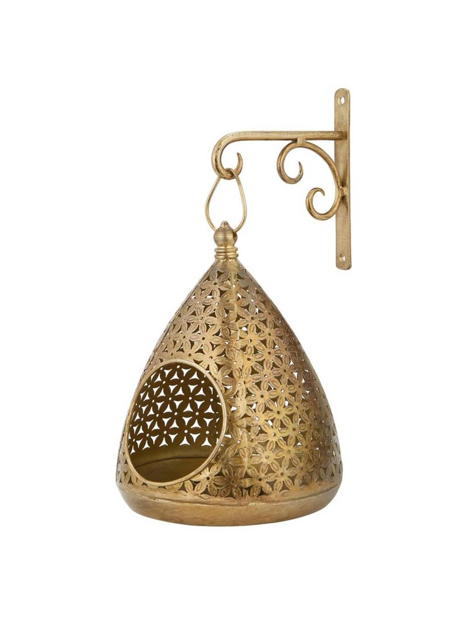 Fabindia Home Soha Gold Metal Hanging Lantern