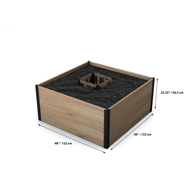 4'x4' Mezza Keyhole Square Garden Bed Planter - Vita