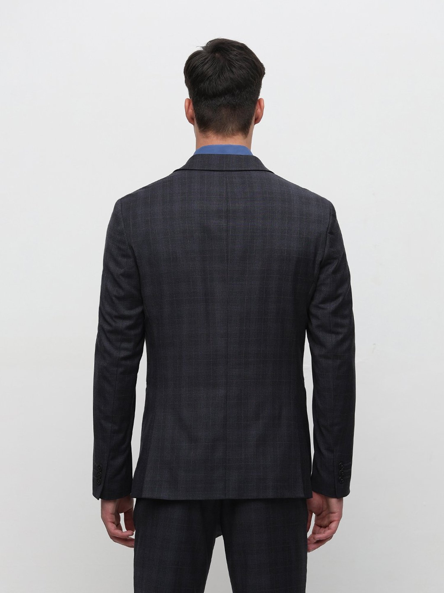 SELECTED HOMME Grey Slim Fit Check Blazer