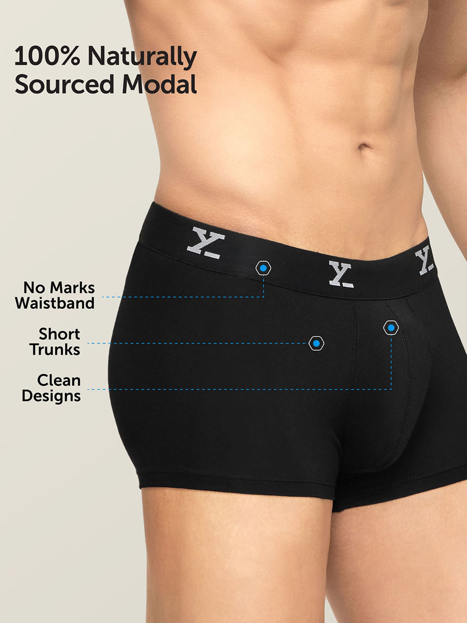 XYXX Light Grey & Black Trunks - Pack of 2