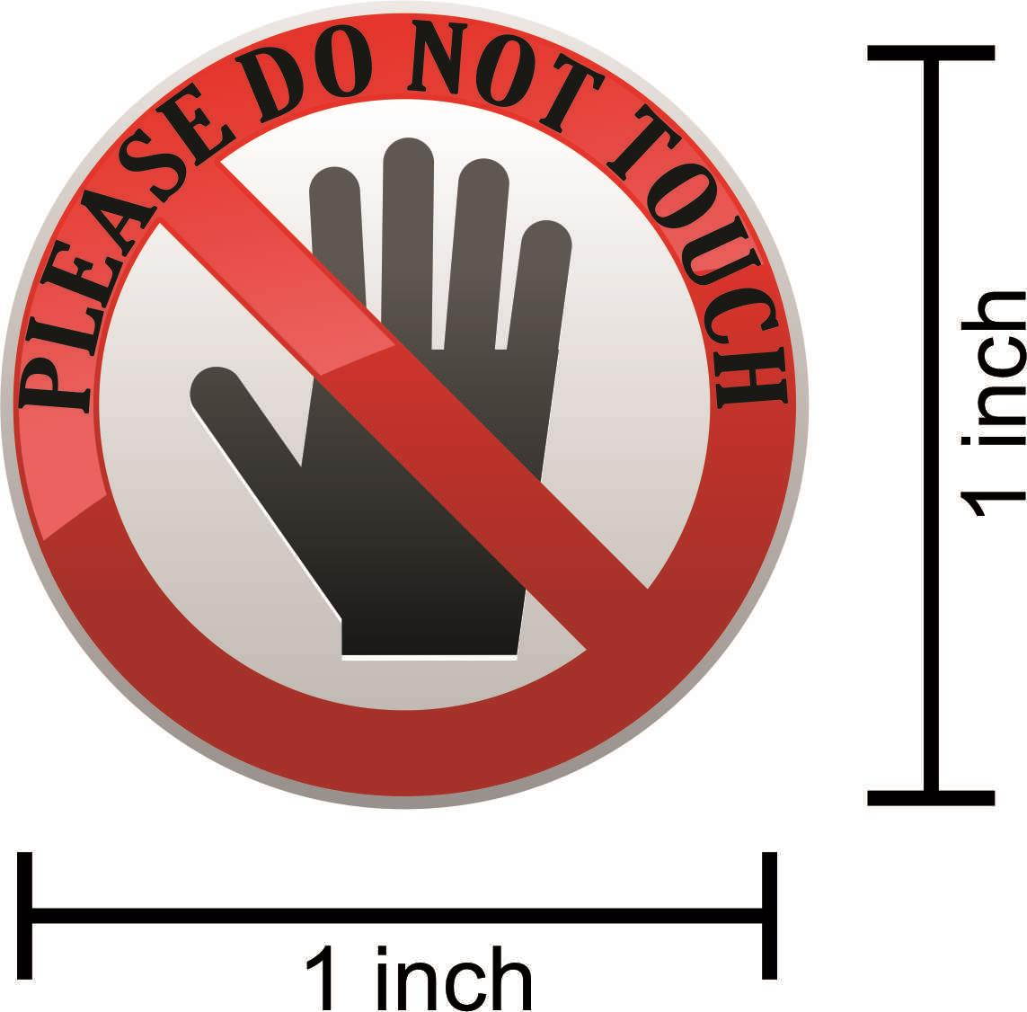 StickerTalk Do Not Touch Vinyl Stickers, 1 sheet of 18 stickers, 1 inch by 1 inch each