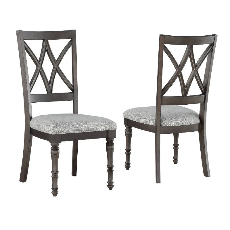 18" Set of 2 Linnett Side Chairs Gray/Brown - Steve Silver