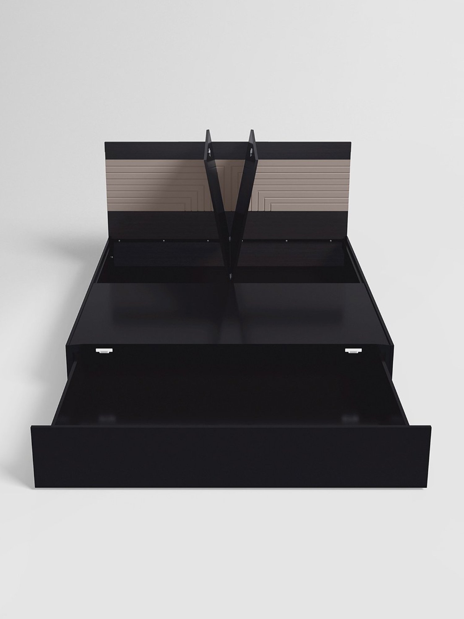 Nilkamal Riva Black Engineered Wood King Size Bed with Storage