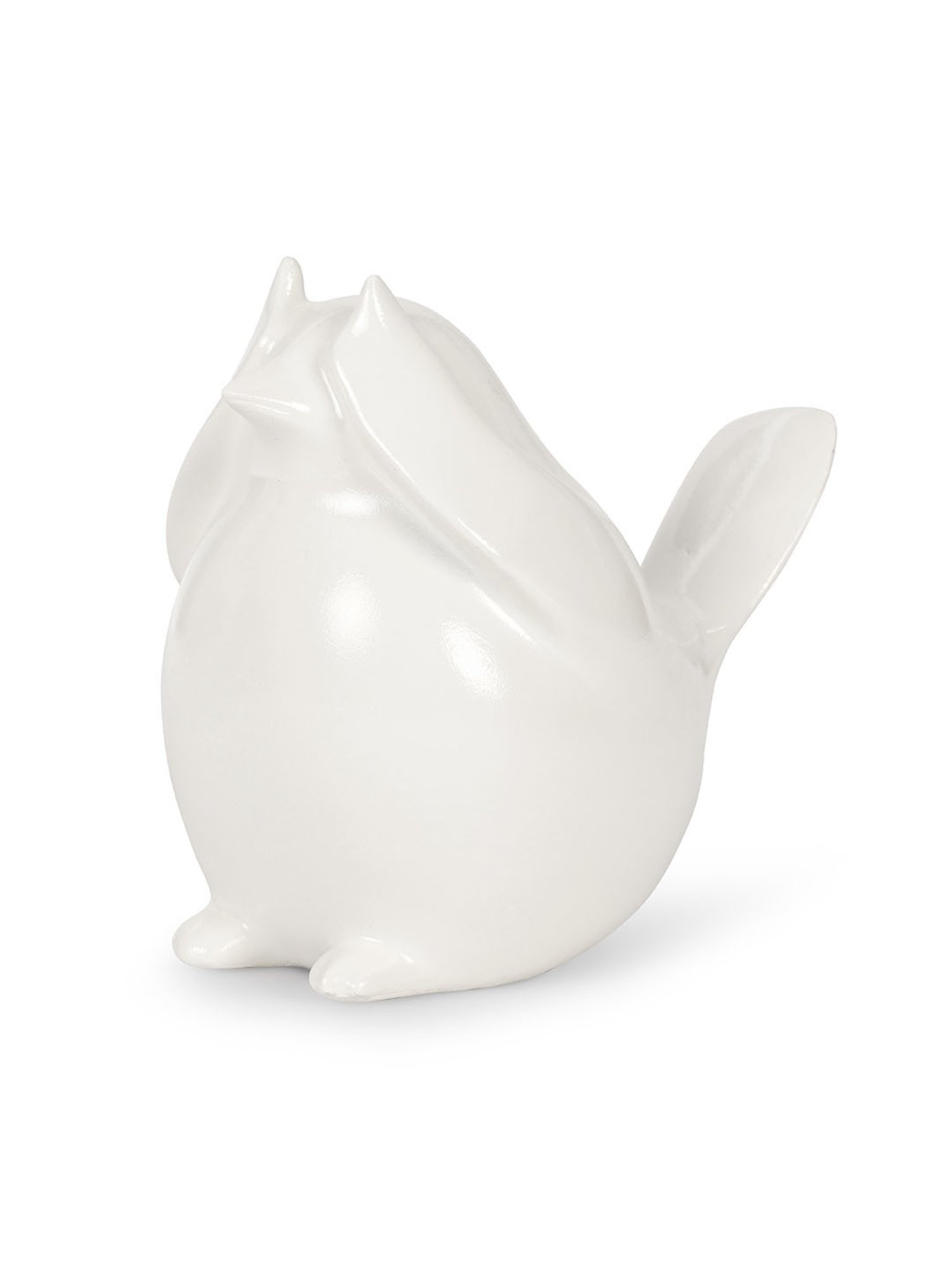 Pure Home and Living White Polyresin Sparrow Figurine With Closed Eyes