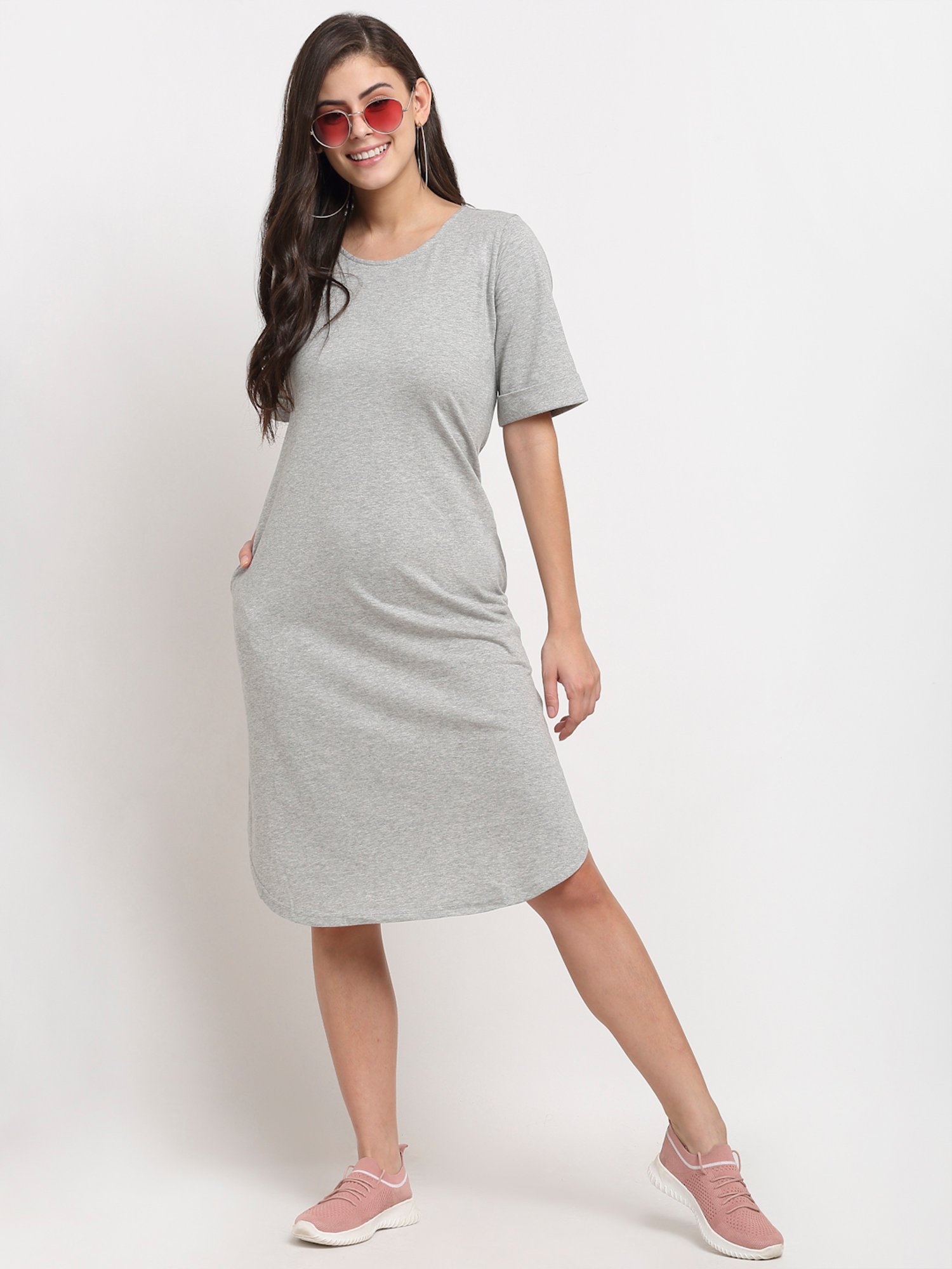 BRINNS Light Grey Midi A Line Dress