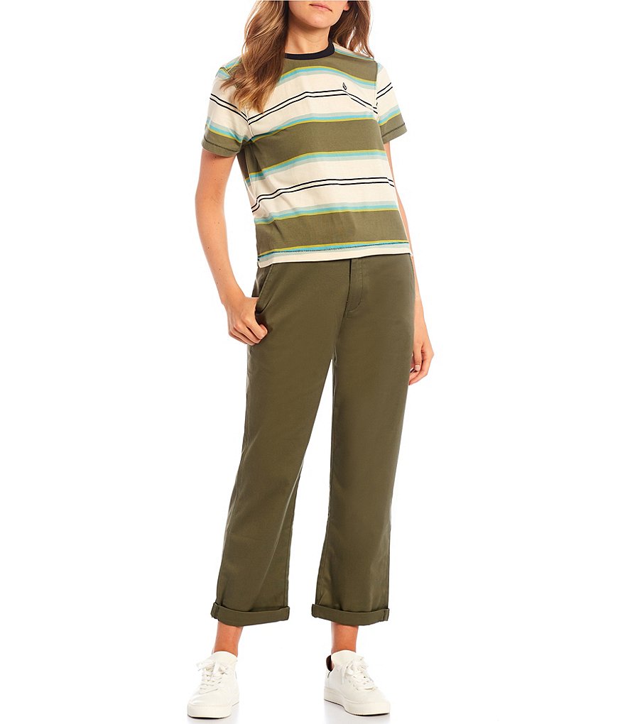 Volcom Choice Is Yours Short-Sleeve Yarn-Dyed-Stripe Jersey Boyfriend Tee