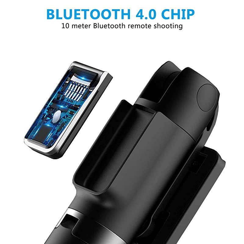 Stick Tripod Extendable Stick with Detachable Wireless Remote and Tripod Stand Stick for iPhone 1111 proX876s6Samsung Galaxy S10S9S8S7Note 98Huawei and More Black