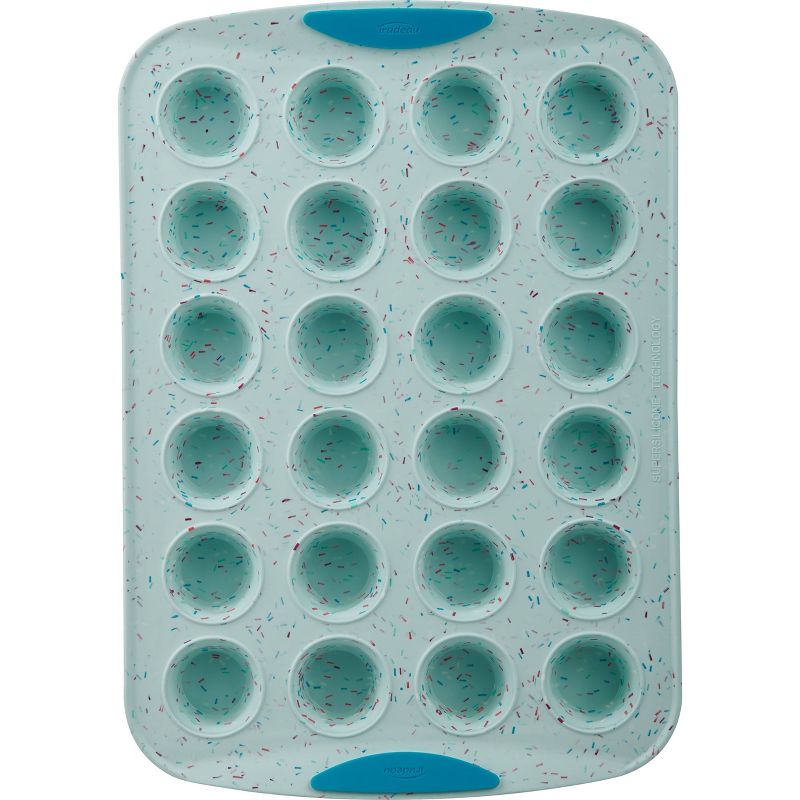 Trudeau 24ct Mini Muffin Pan Confetti Blue