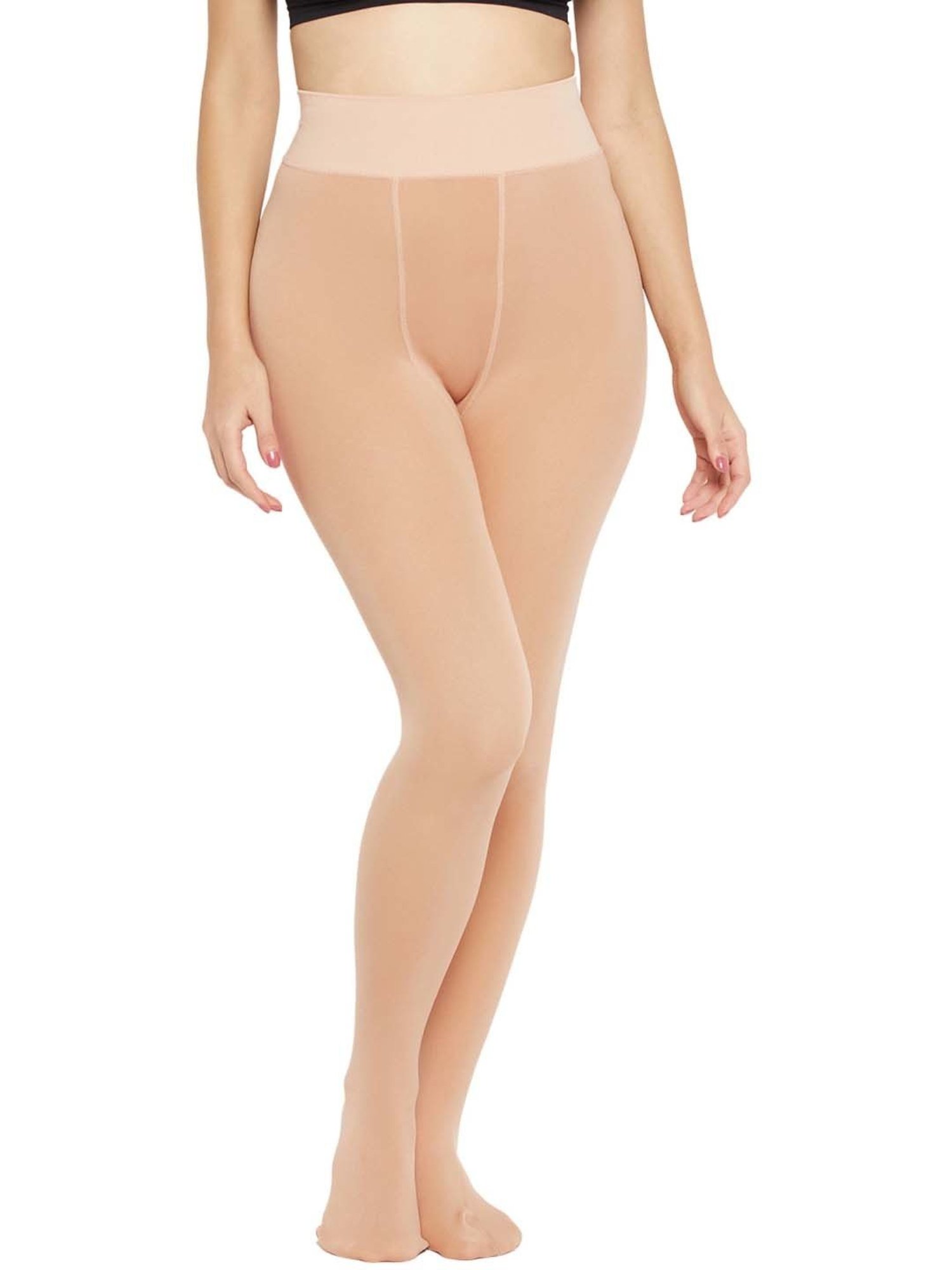 Secrets By ZeroKaata Beige Plain Stockings