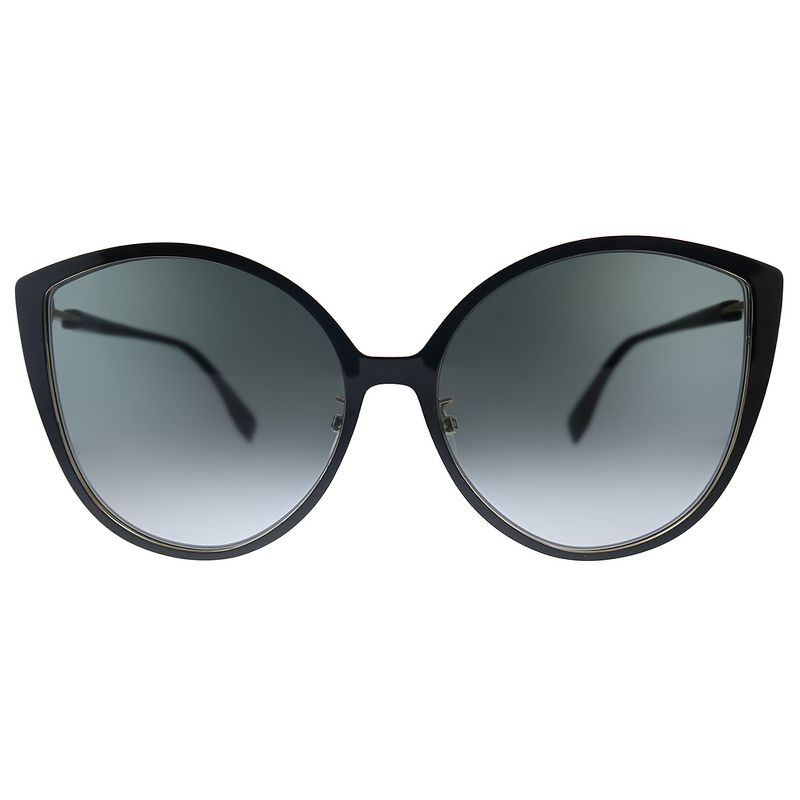Fendi F is Fendi FF 0395/F/S 2M2 Womens Cat-Eye Sunglasses Black Gold 60mm