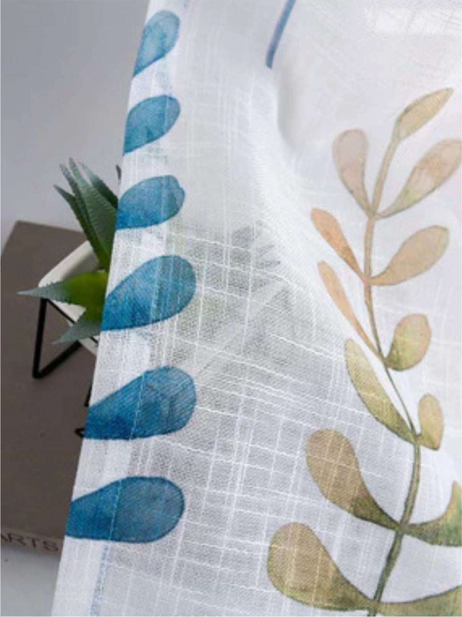 Urban Space Multicolor Linen 5 Ft. Window Curtain With Rod Pocket - Set of 2