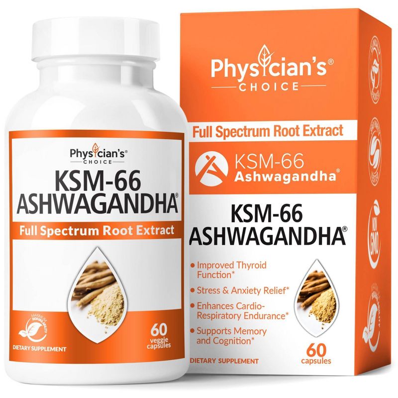 Physician's Choice Ashwagandha KSM-66 Capsules - 60ct