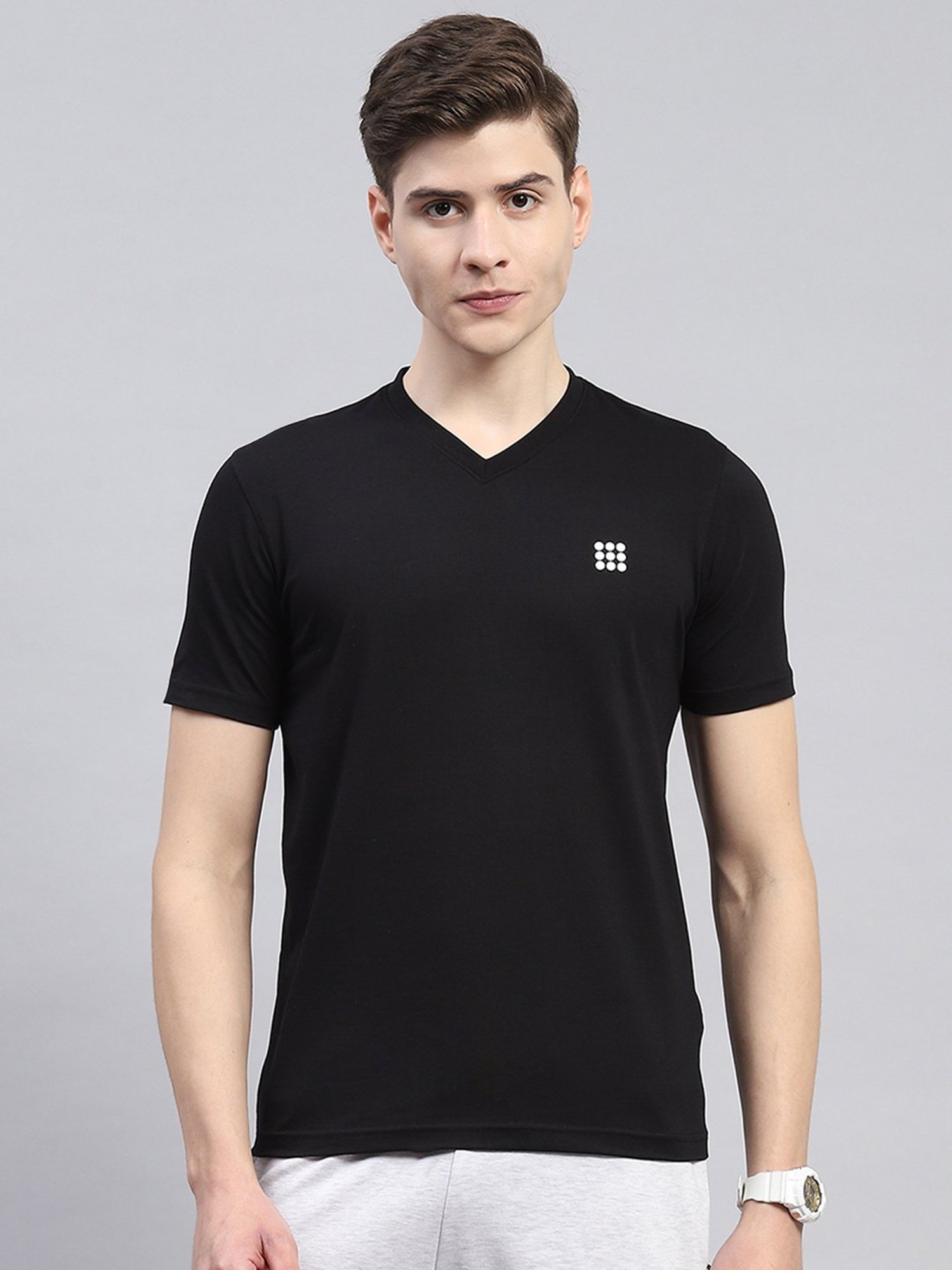 Rock.it Black Slim Fit V-Neck Sports T-Shirt