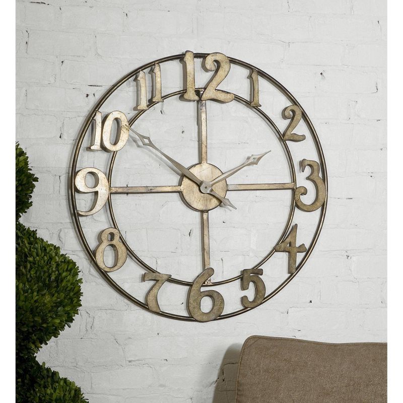 Delevan 32" Metal Wall Clock Bronze - Uttermost