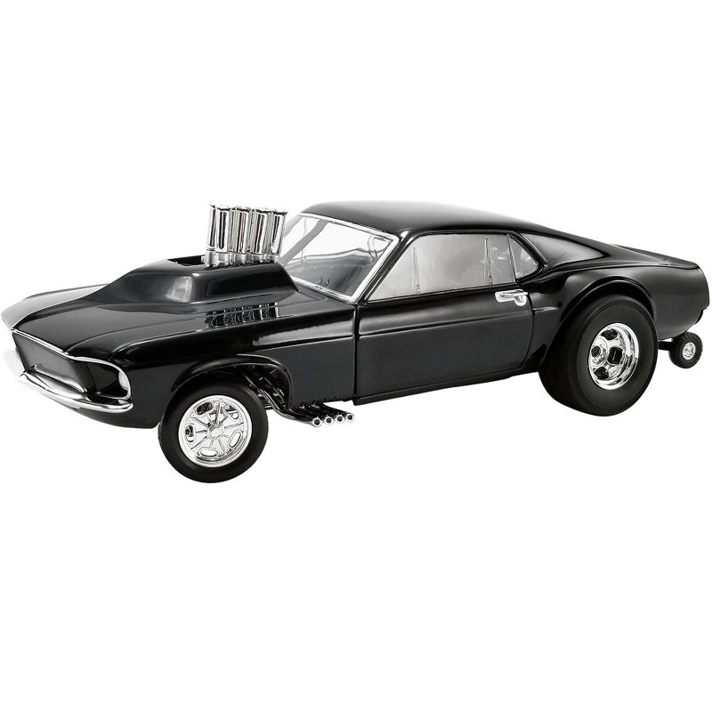 1969 Ford Mustang BOSS Gasser "Show Stopper" Triple Gloss Black Limited Edition to 396 pieces 1/18 Diecast Model Car by GMP