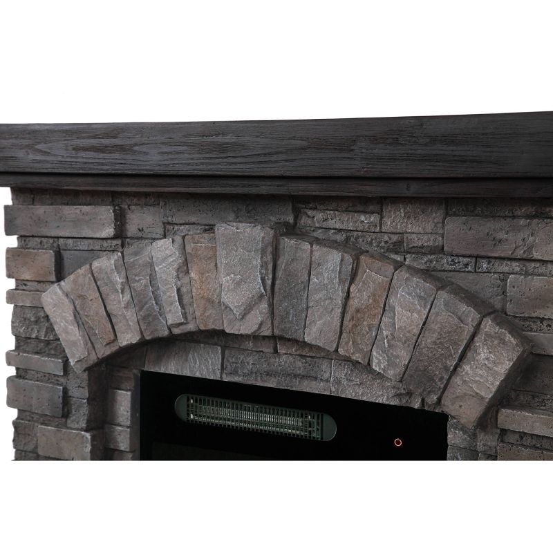 36" Freestanding Electric Fireplace Gray - Home Essentials