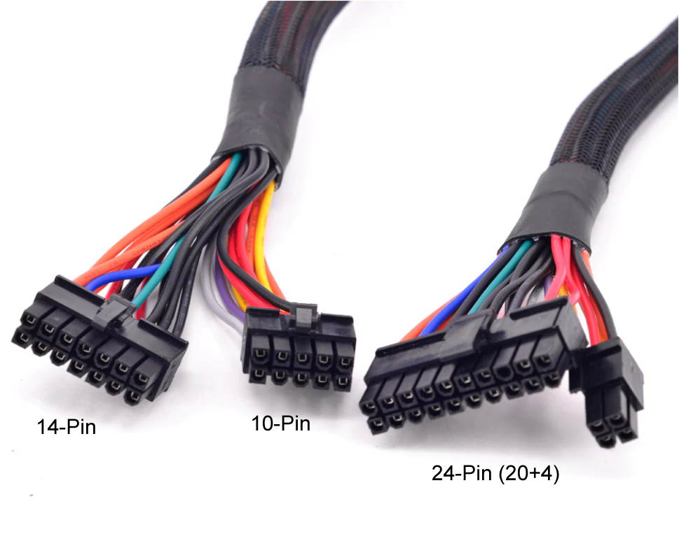 AYA 25" (25-Inch) 24(20+4) Pin ATX to 14-Pin + 10-Pin Power Supply Cable 18AWG for Corsair HXi Series - AYA-241410-ATX